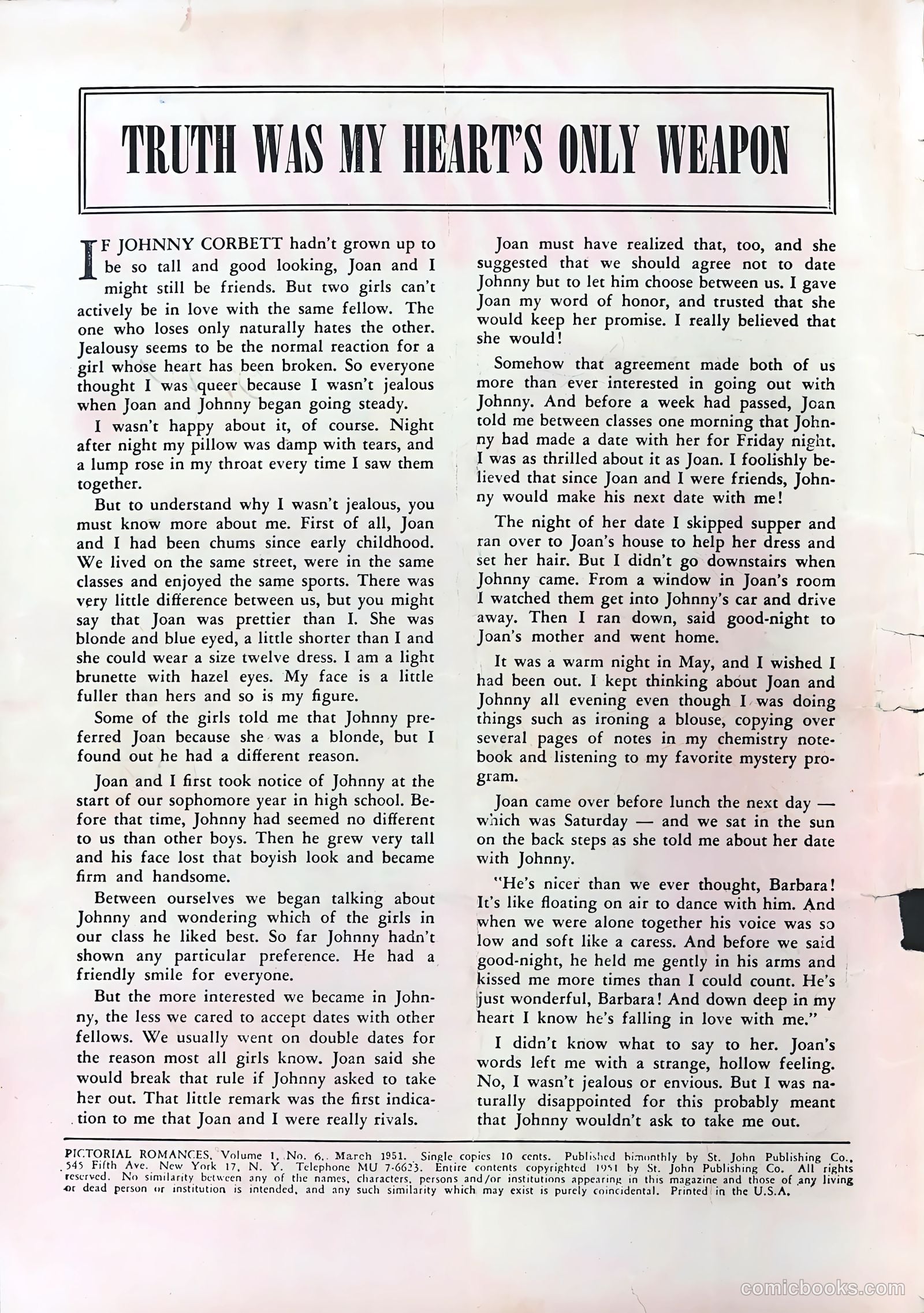 Pictorial Romances #6 (1951) — page 2 of 36