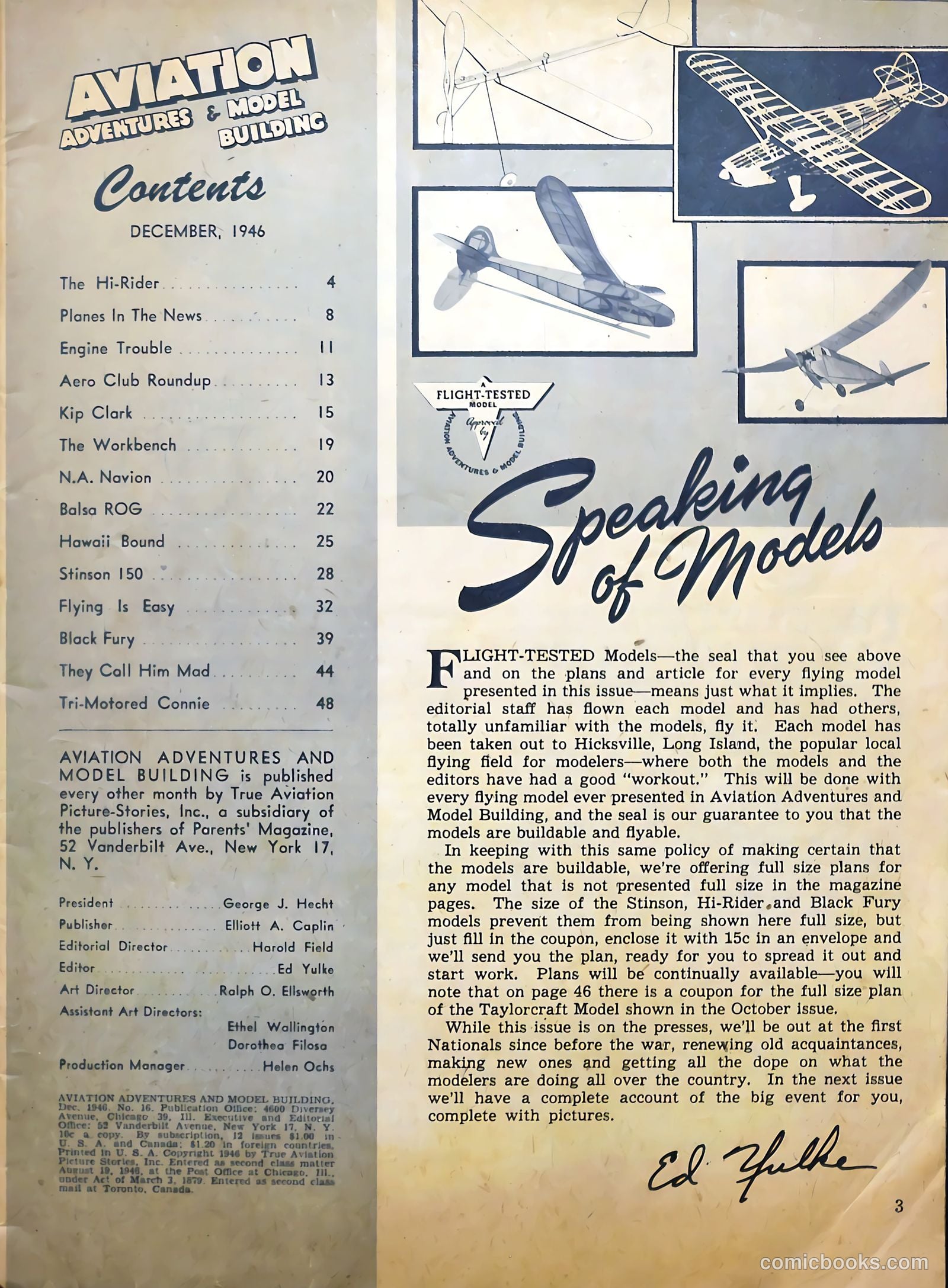 Aviation Adventures and Model Building #16 (1946) — page 3 of 51
