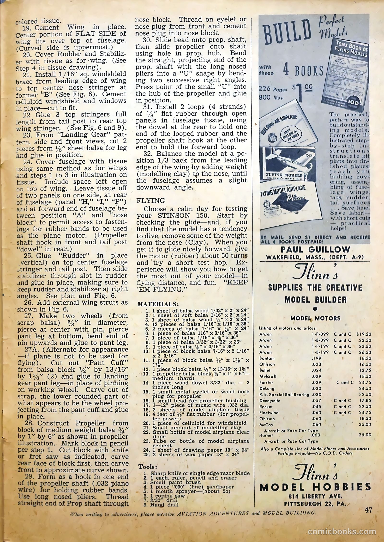 Aviation Adventures and Model Building #16 (1946) — page 46 of 51