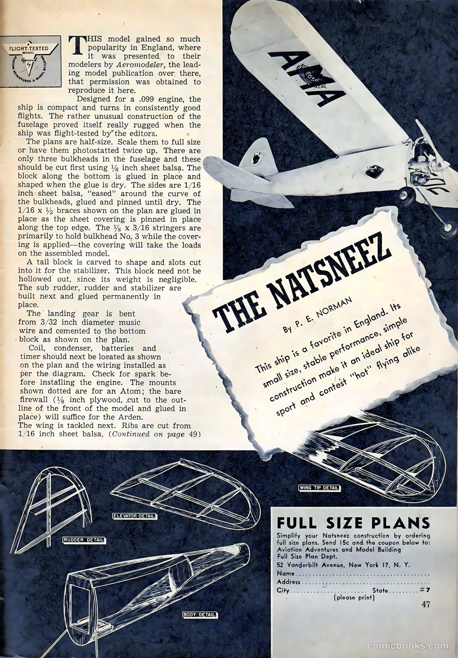 Aviation Adventures and Model Building #17 (1947) — page 47 of 60
