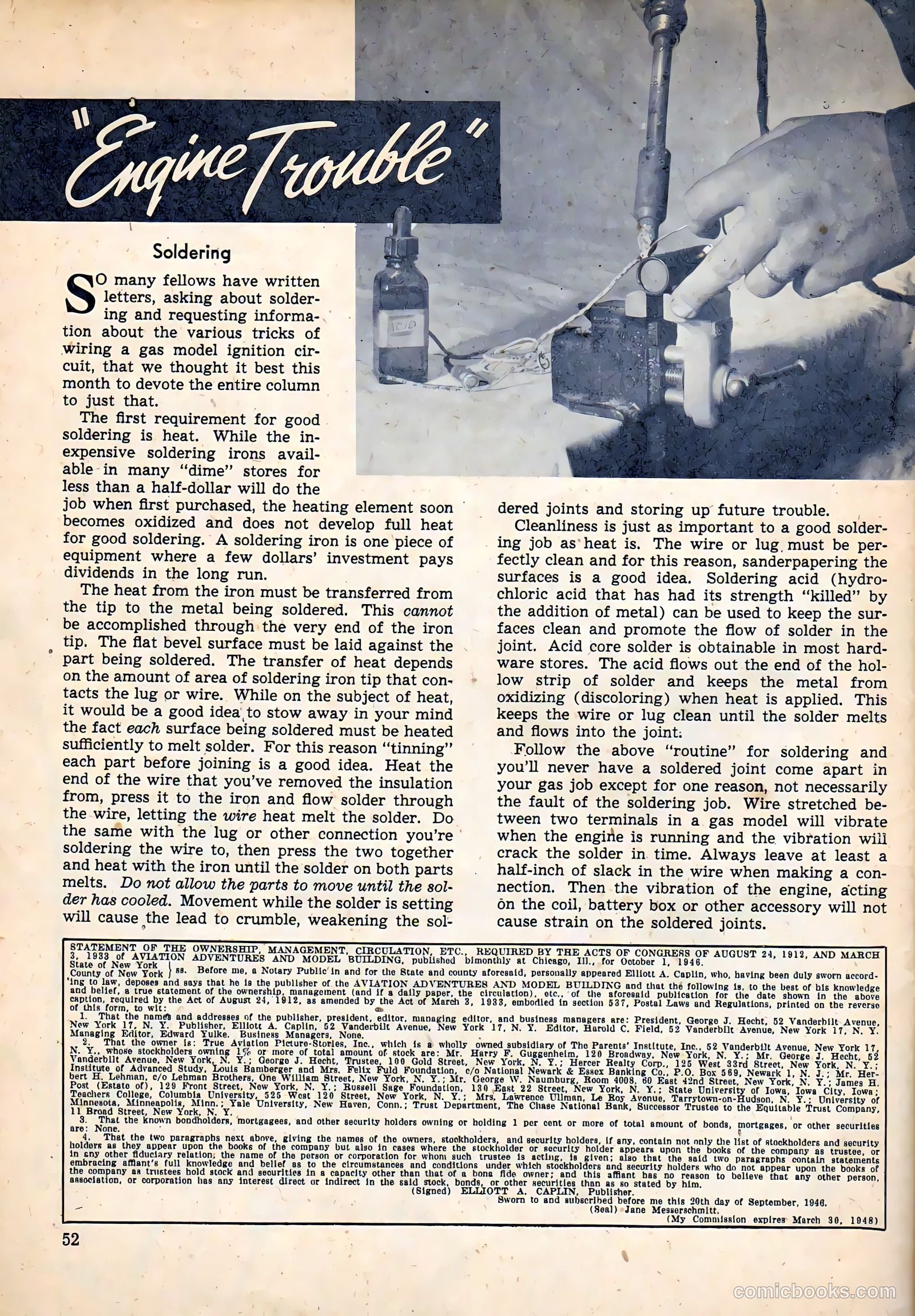 Aviation Adventures and Model Building #17 (1947) — page 52 of 60