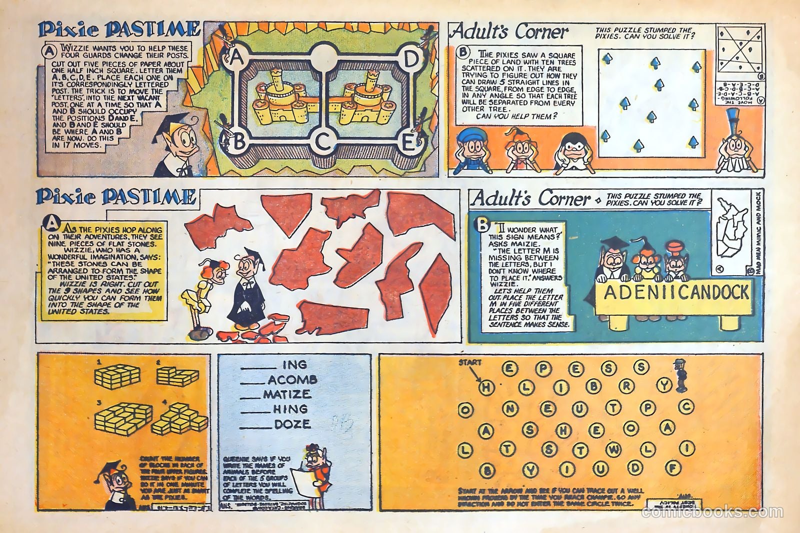 Pixie Puzzle Rocket to Adventureland #1 (1952) — page 34 of 37