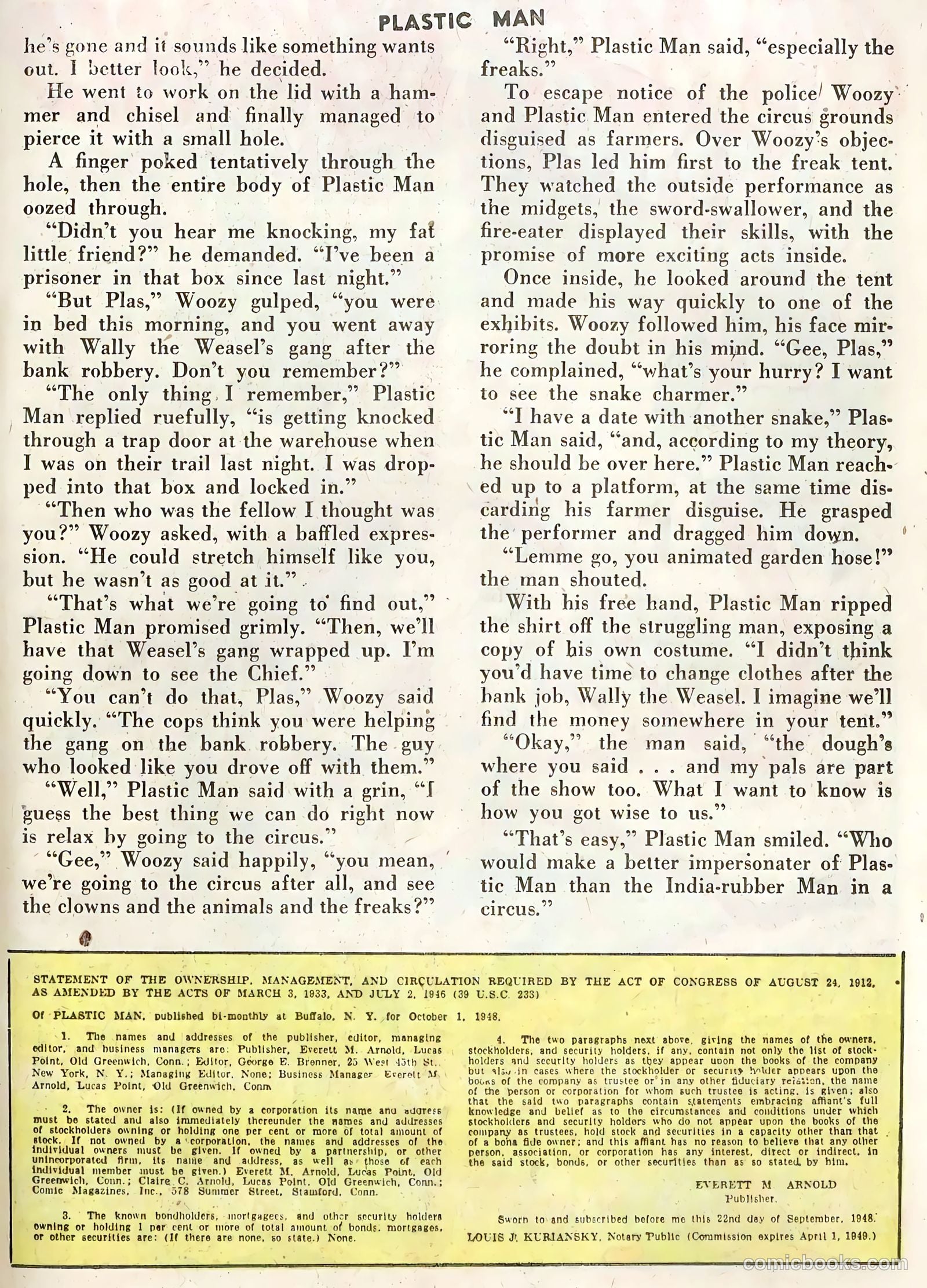 Plastic Man #16 (1949) — page 36 of 53