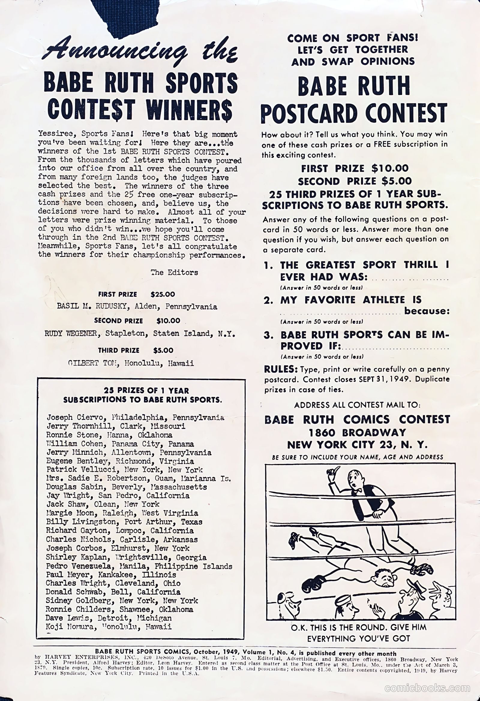 Babe Ruth Sports Comics #4 (1949) — page 2 of 32