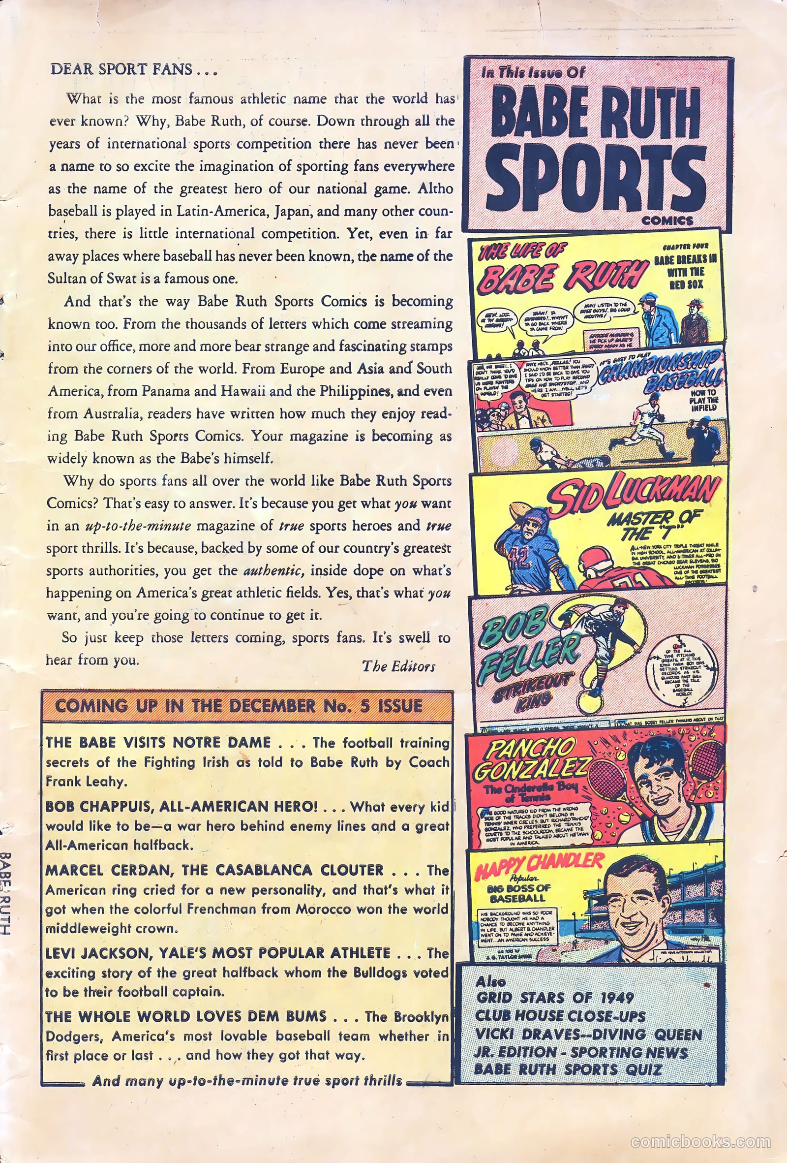 Babe Ruth Sports Comics #4 (1949) — page 3 of 32