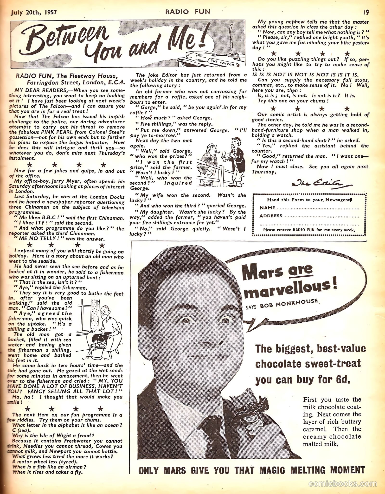 Radio Fun #980 (1957) — page 19 of 20