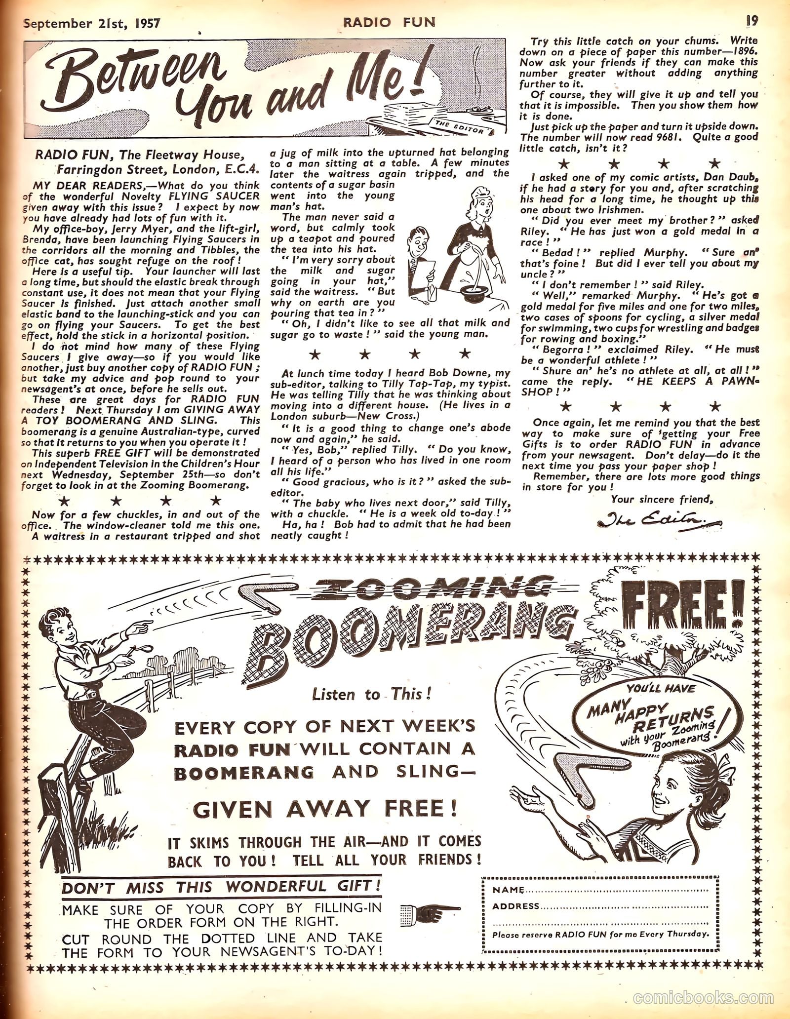 Radio Fun #989 (1957) — page 19 of 20