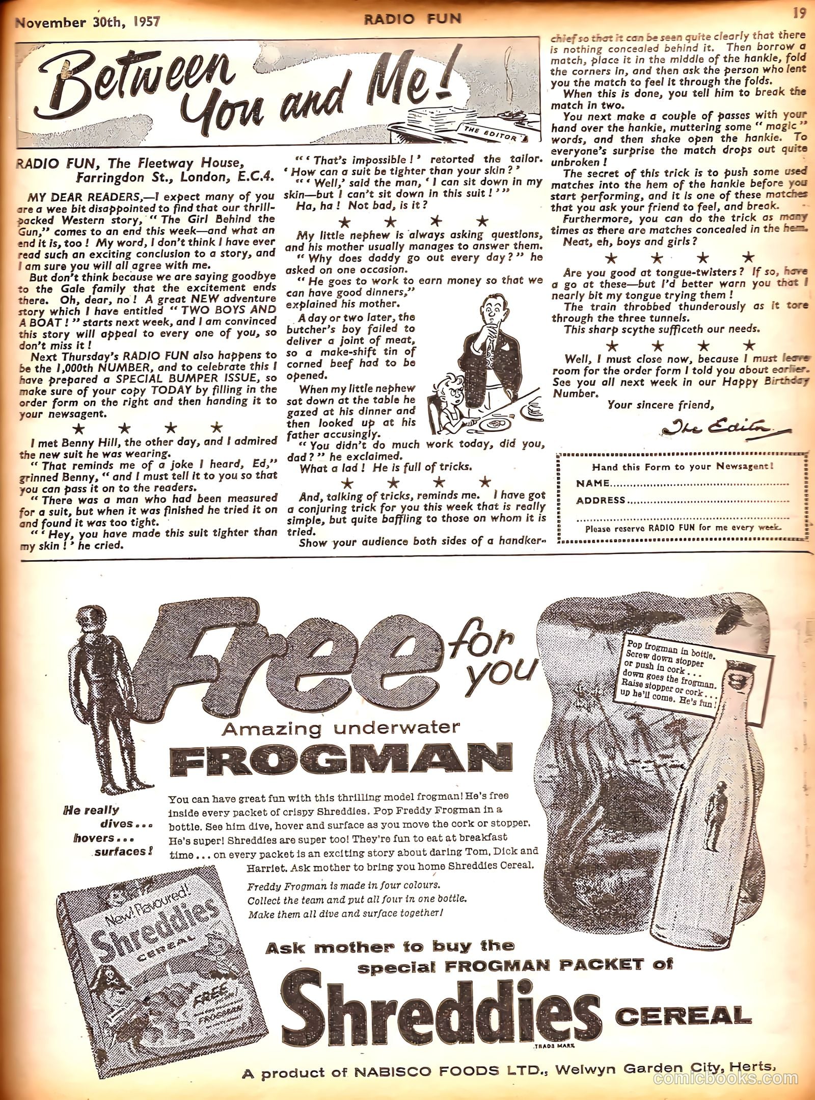 Radio Fun #999 (1957) — page 19 of 20
