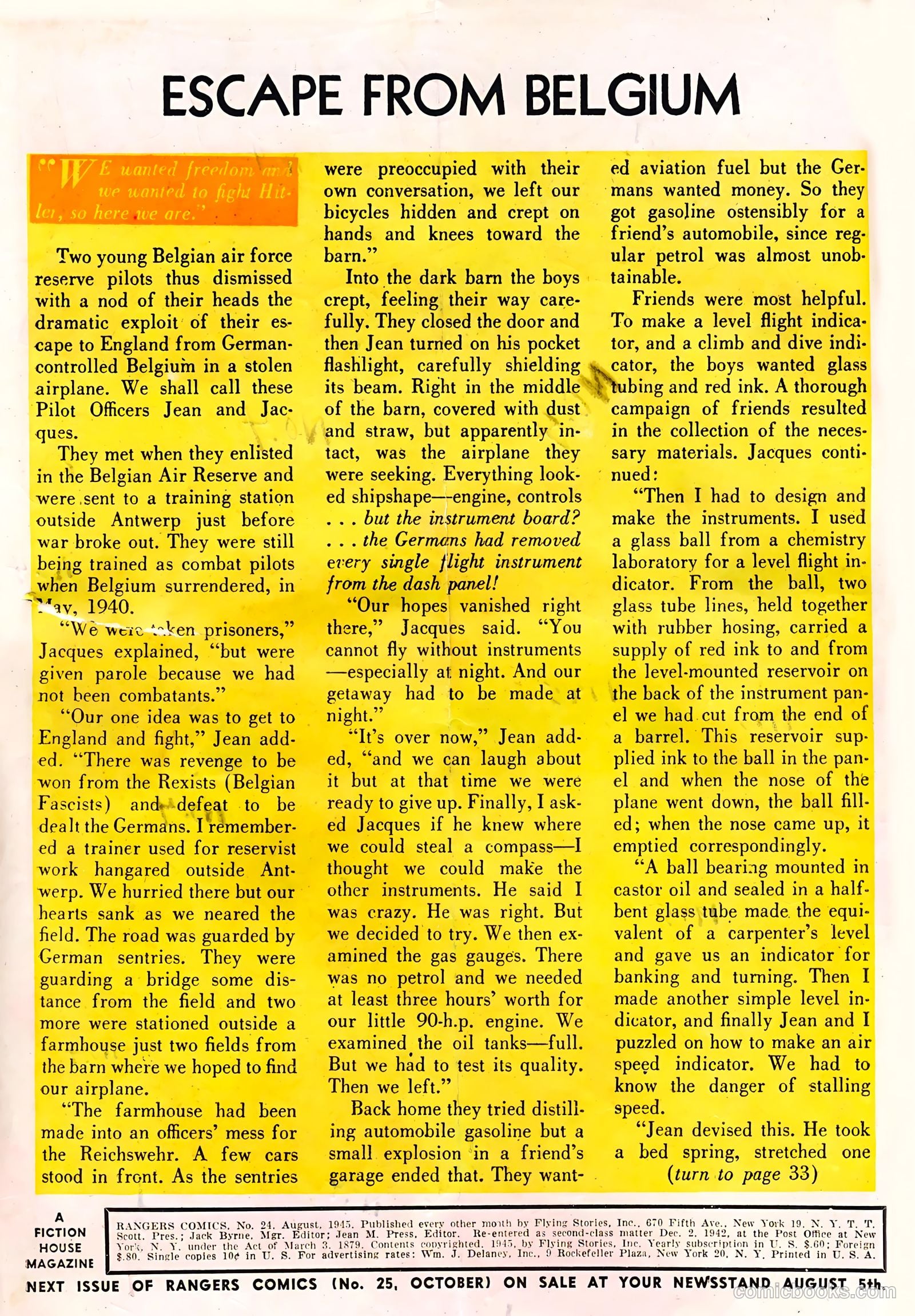 Rangers Comics #24 (1945) — page 2 of 36