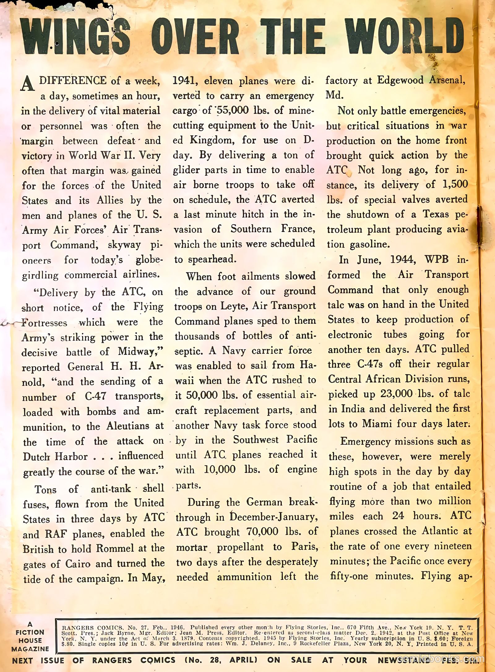 Rangers Comics #27 (1946) — page 3 of 37