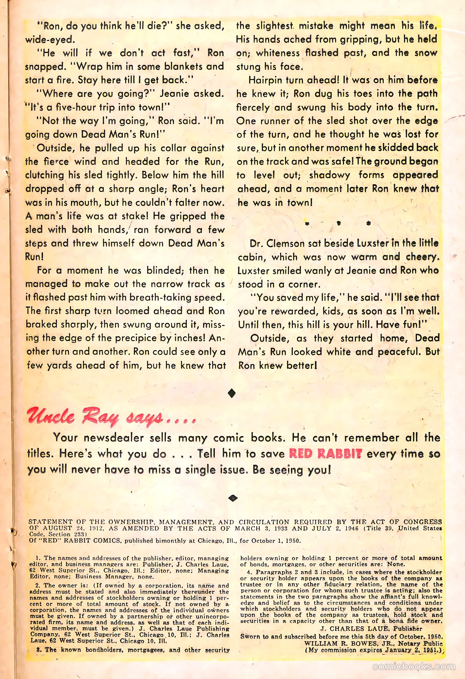 "Red" Rabbit Comics #19 (1951) — page 21 of 36
