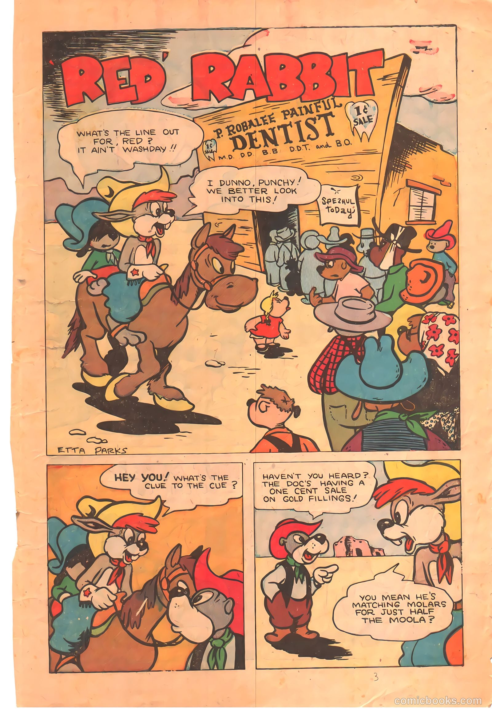 "Red" Rabbit Comics #20 (1951) — page 3 of 36