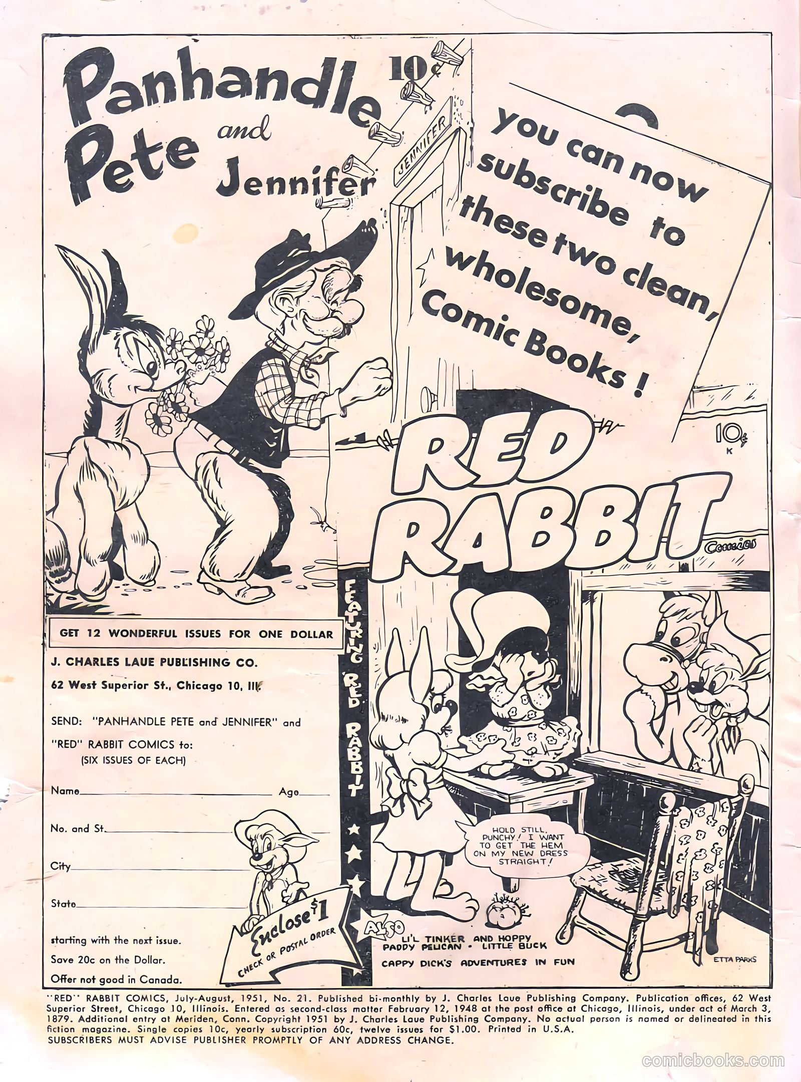 "Red" Rabbit Comics #21 (1951) — page 2 of 36