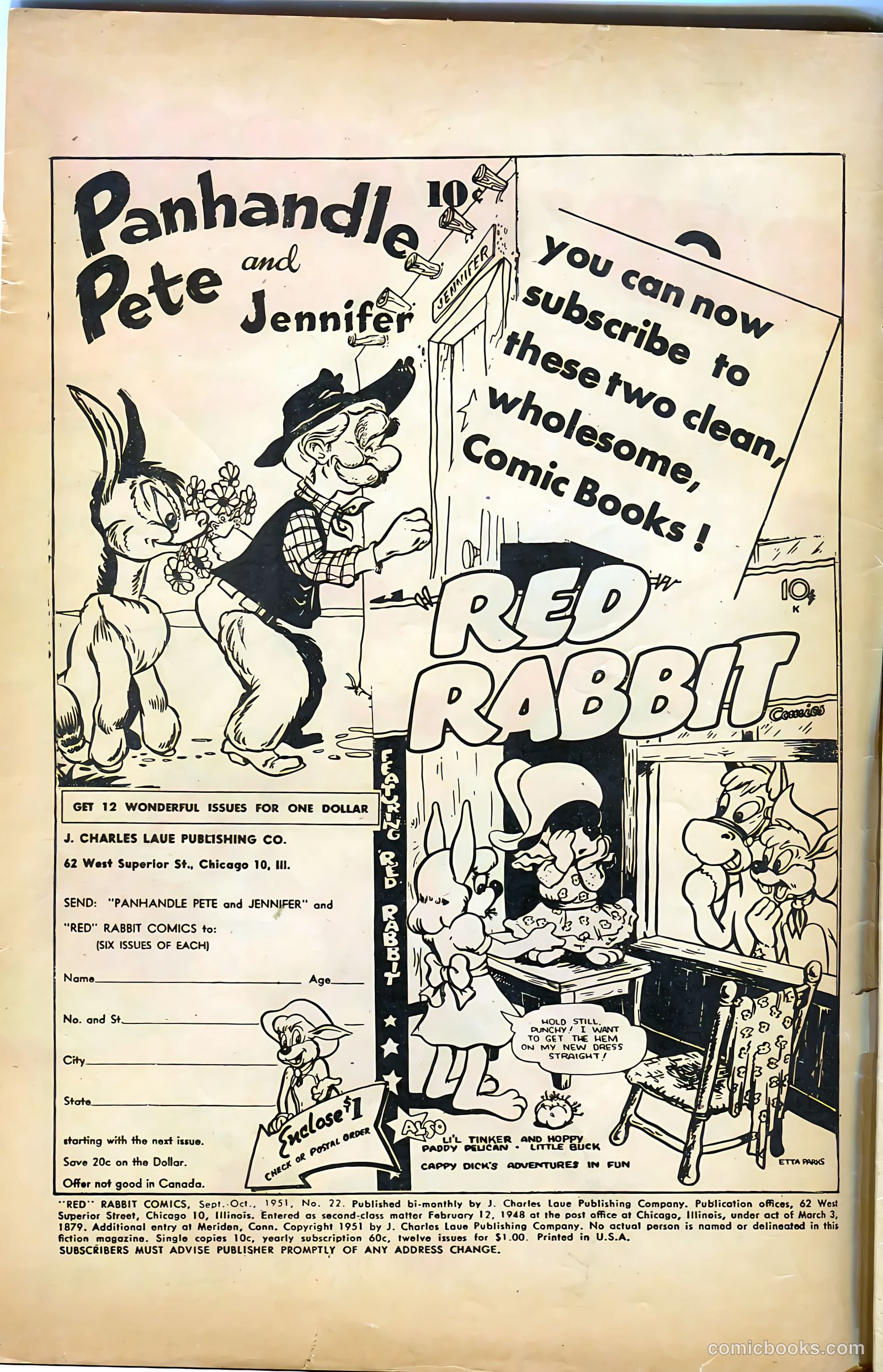 "Red" Rabbit Comics #22 (1951) — page 2 of 36