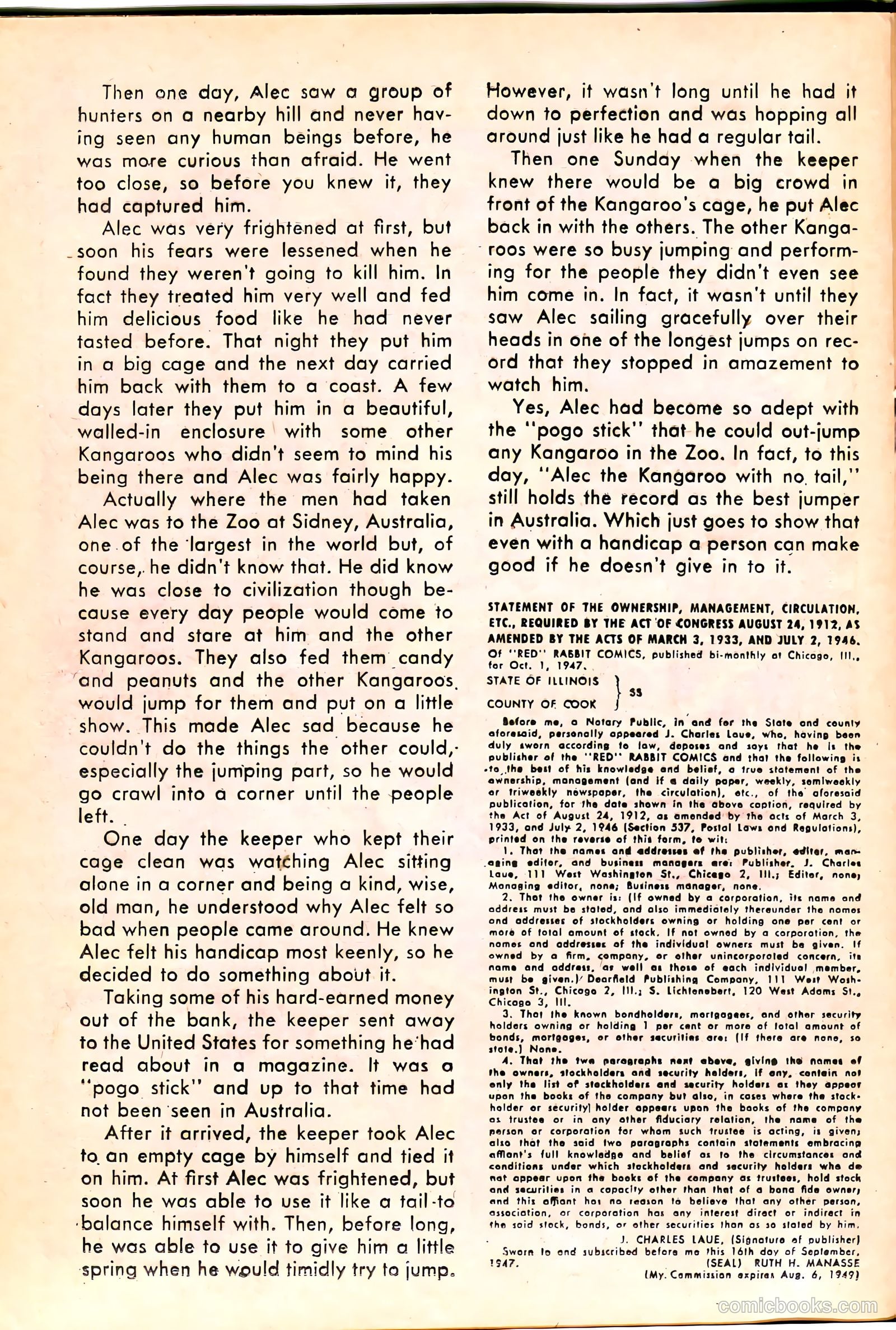 "Red" Rabbit Comics #7 (1948) — page 16 of 36