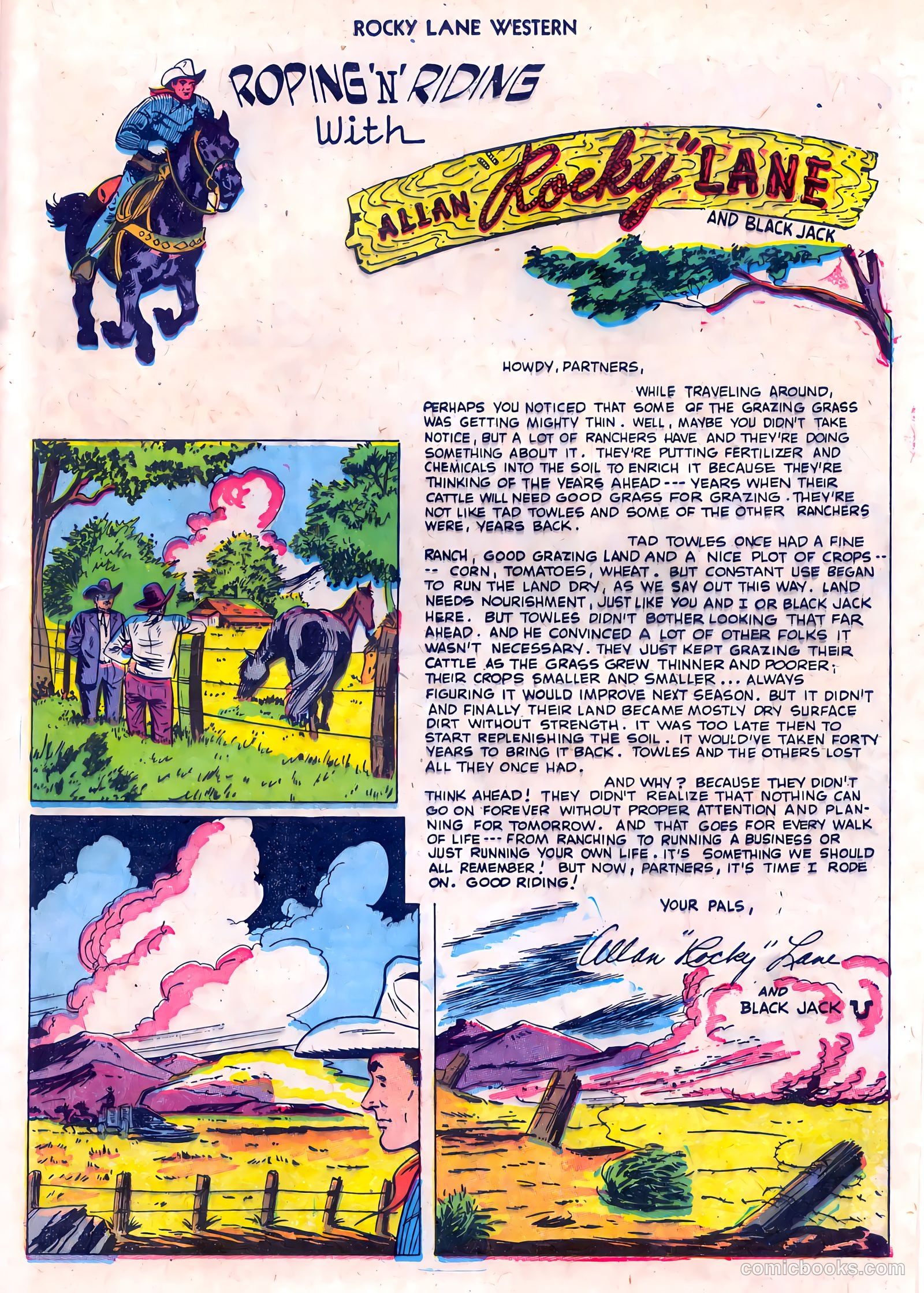 Rocky Lane Western #55 (1954) — page 21 of 36