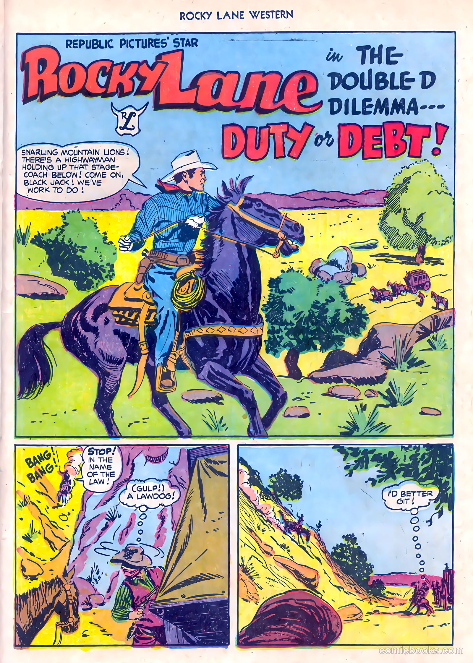 Rocky Lane Western #55 (1954) — page 23 of 36