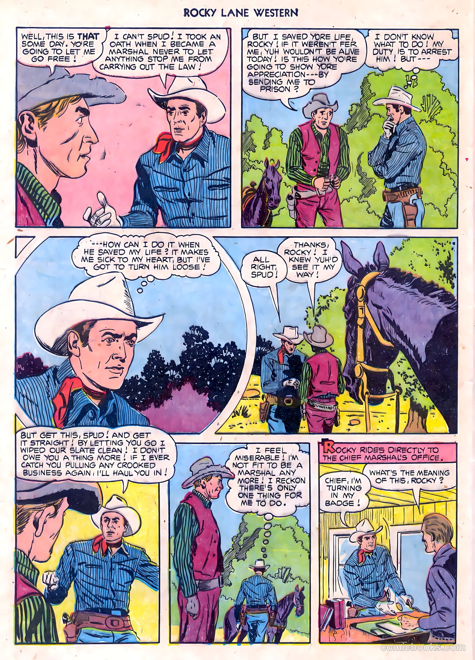 Rocky Lane Western #55 (1954) — page 28 of 36