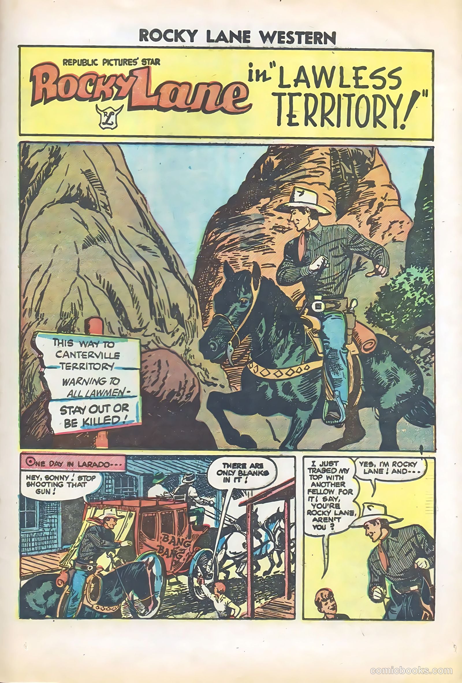 Rocky Lane Western #57 (1954) — page 23 of 36