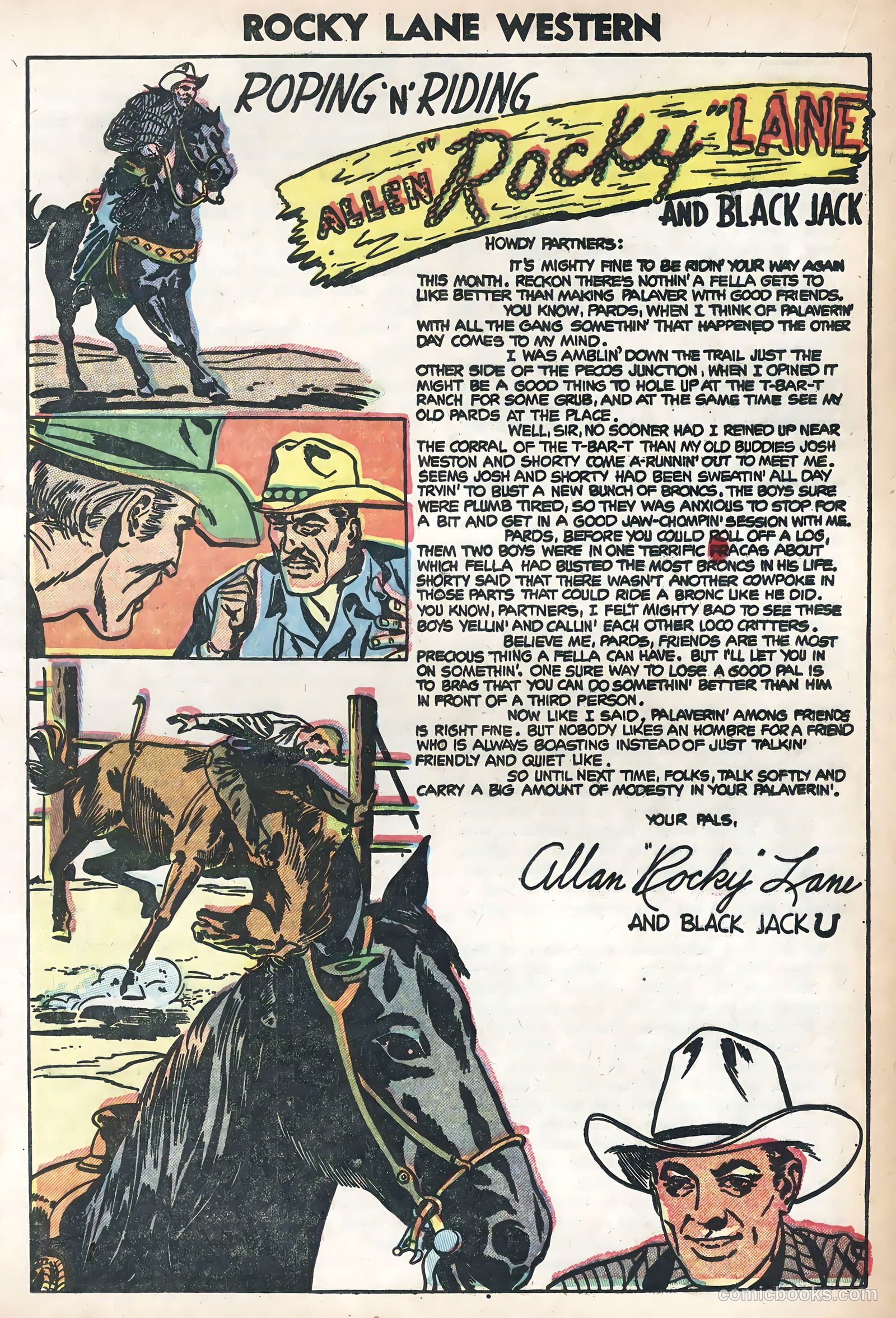 Rocky Lane Western #58 (1954) — page 20 of 36
