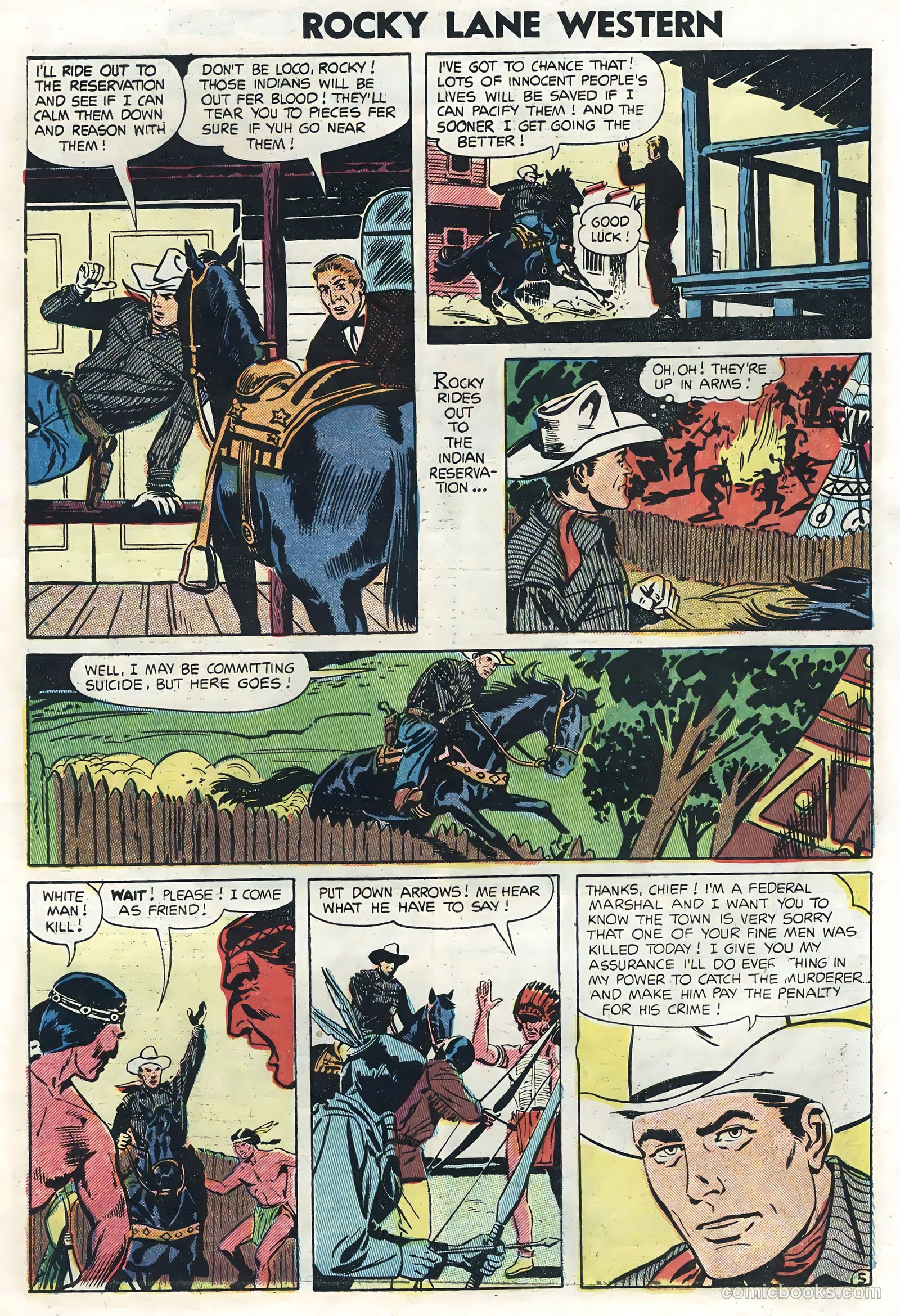 Rocky Lane Western #62 (1954) — page 7 of 36