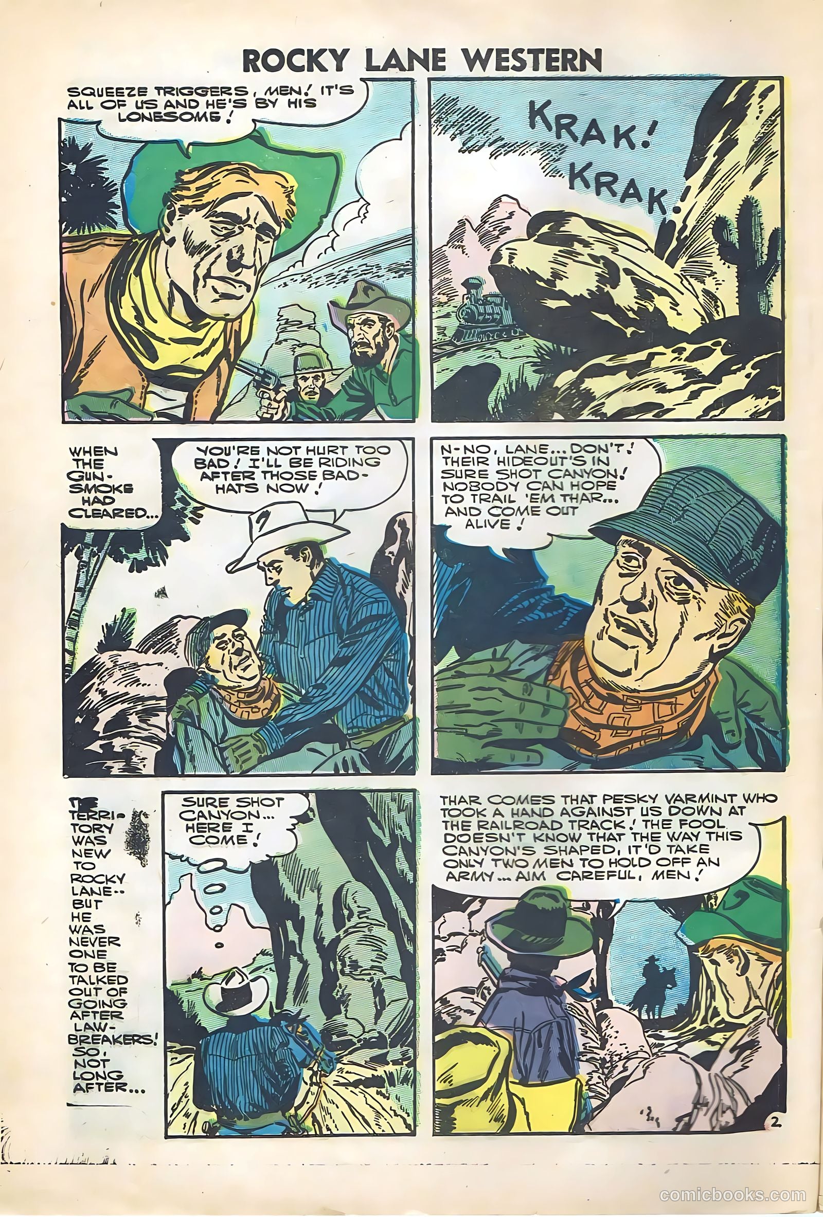 Rocky Lane Western #74 (1956) — page 4 of 36