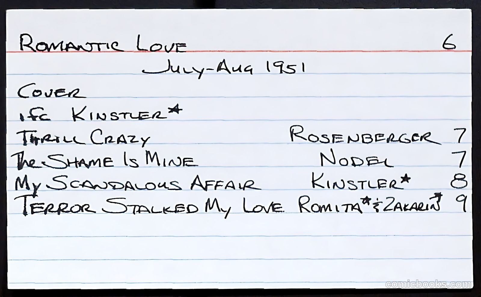 Romantic Love #6 (1951) — page 37 of 37
