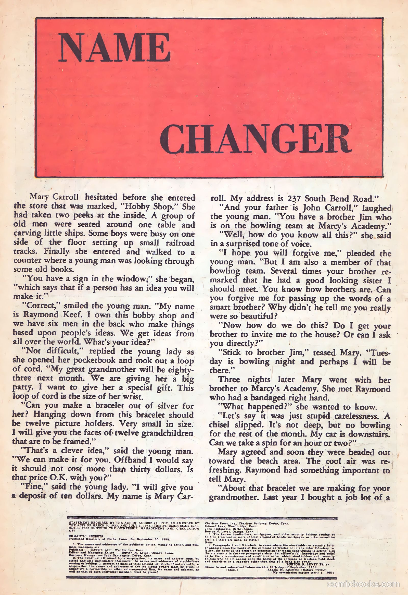 Romantic Secrets #21 (1959) — page 18 of 36