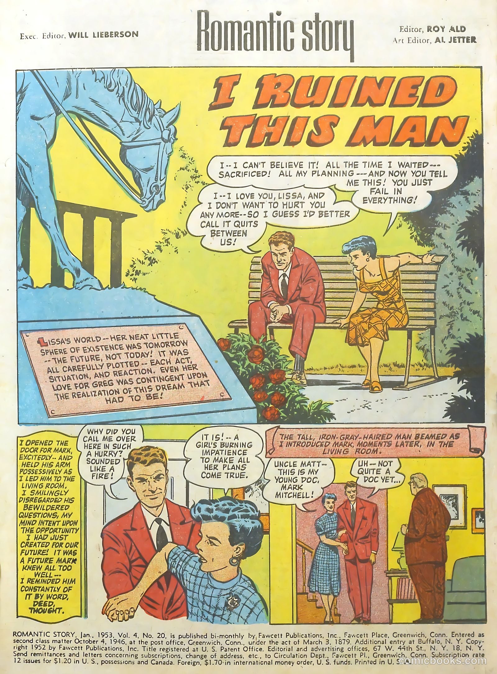 Romantic Story #20 (1953) — page 3 of 36