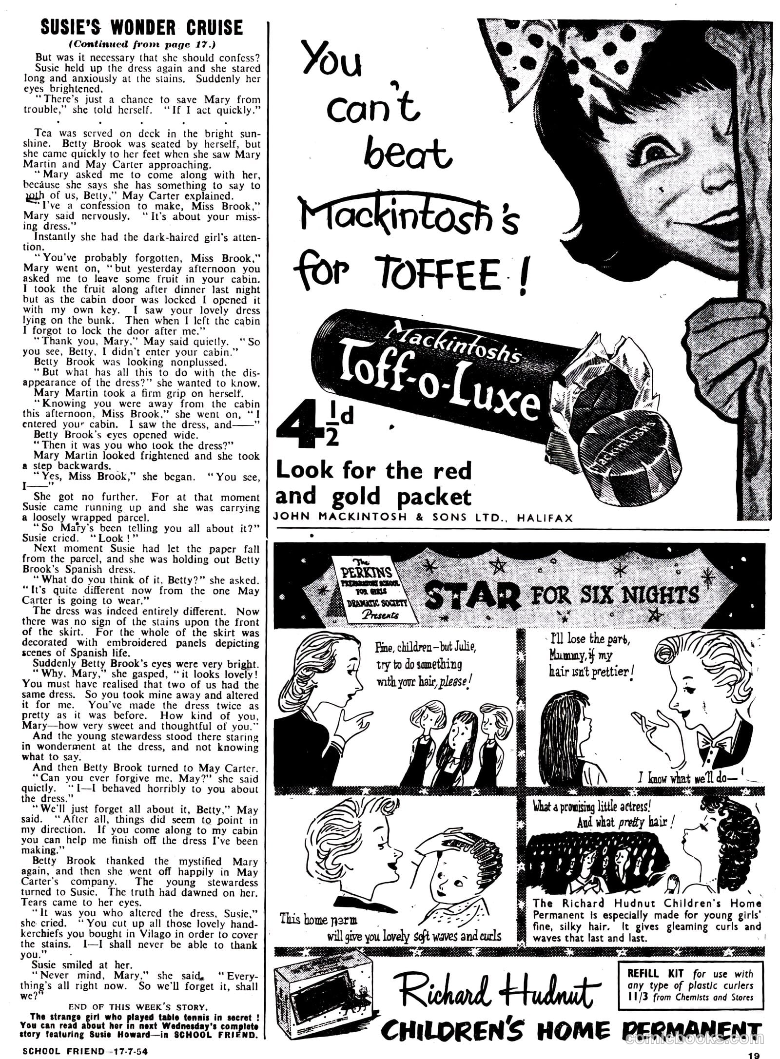 School Friend #218 (1954) — page 19 of 20