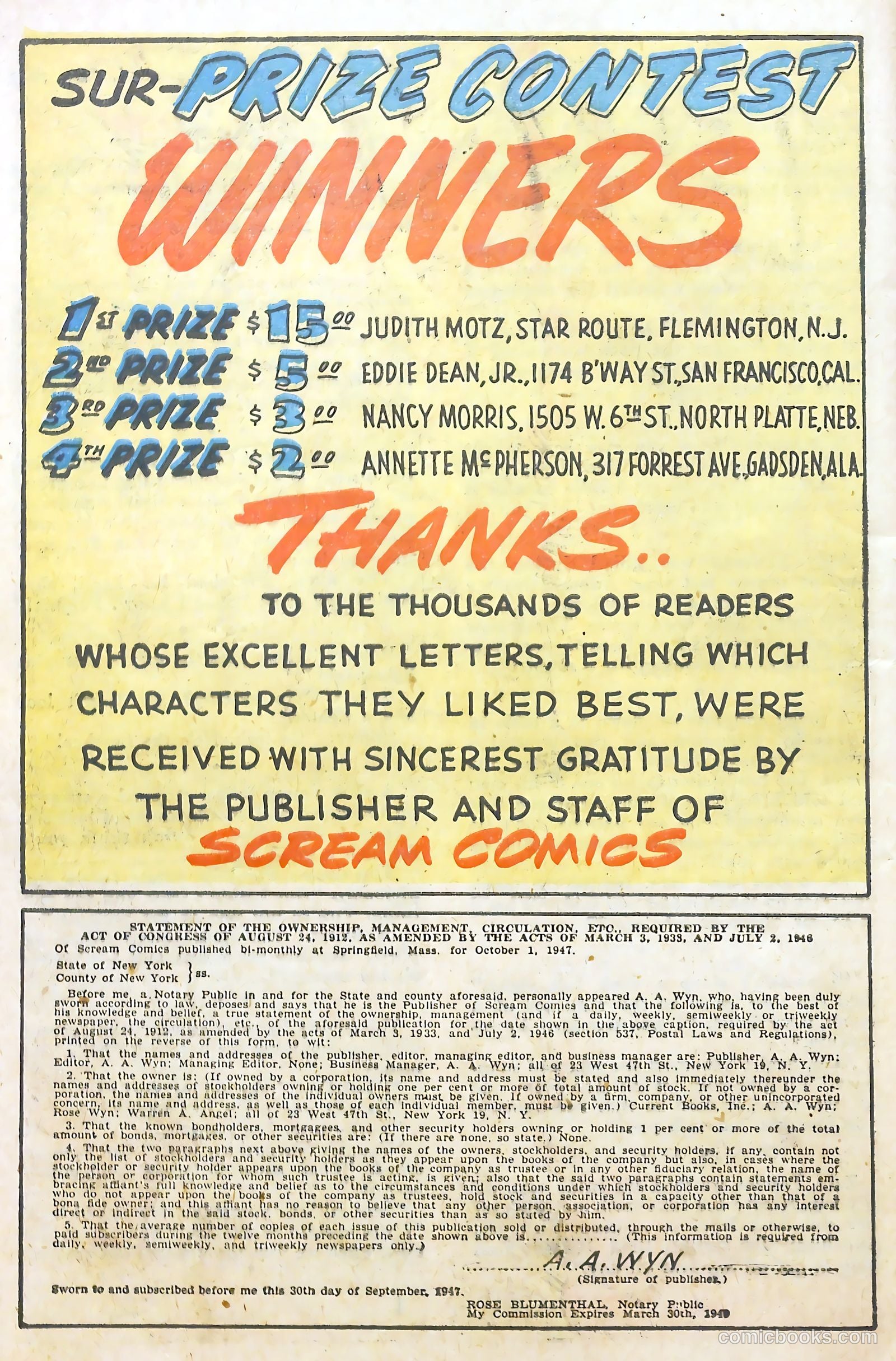 Scream Comics #19 (1948) — page 40 of 52