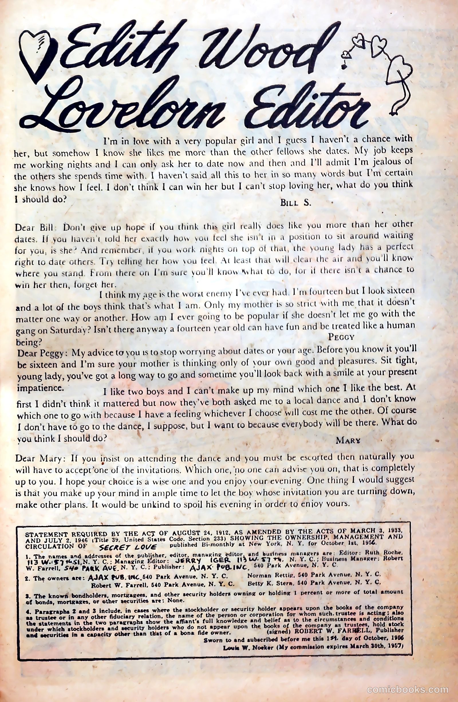 Secret Love #1 (1957) — page 27 of 36