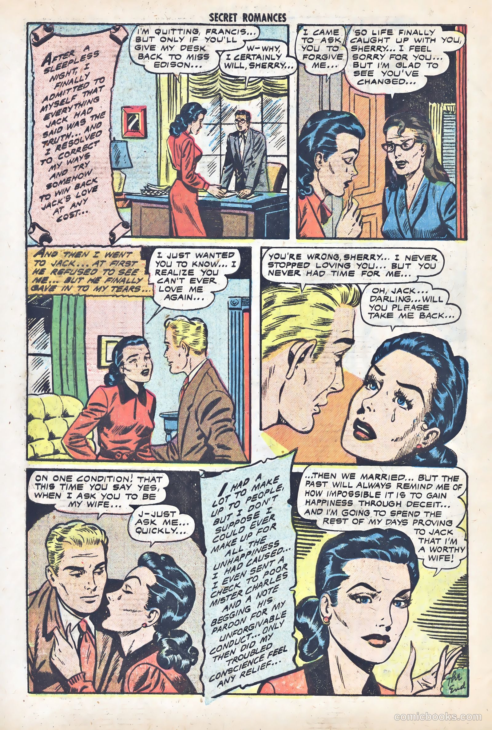 Secret Romances #17 (1953) — page 34 of 36