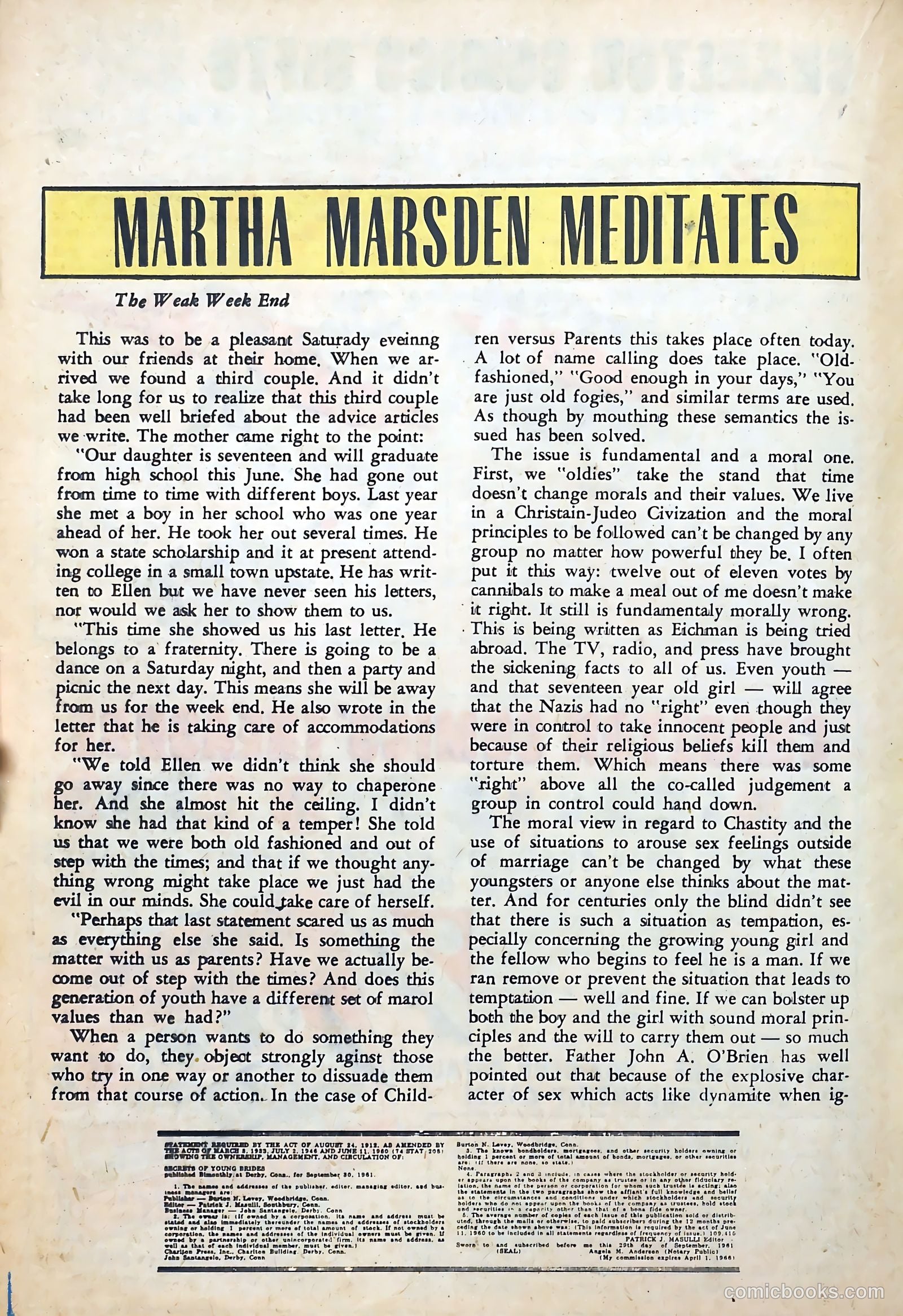 Secrets of Young Brides #31 (1962) — page 20 of 36