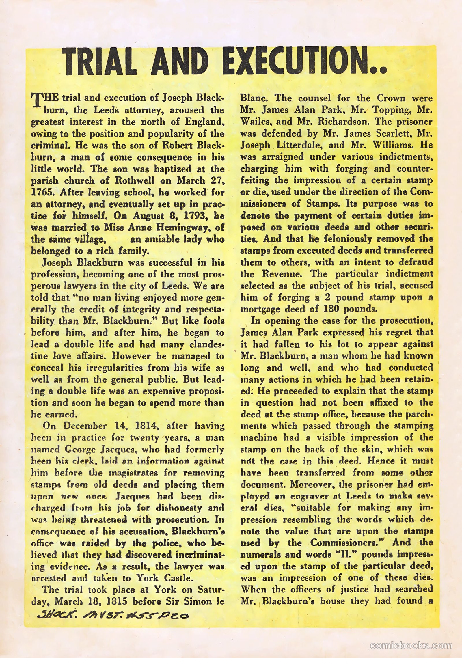 Shocking Mystery Cases #55 (1953) — page 22 of 36