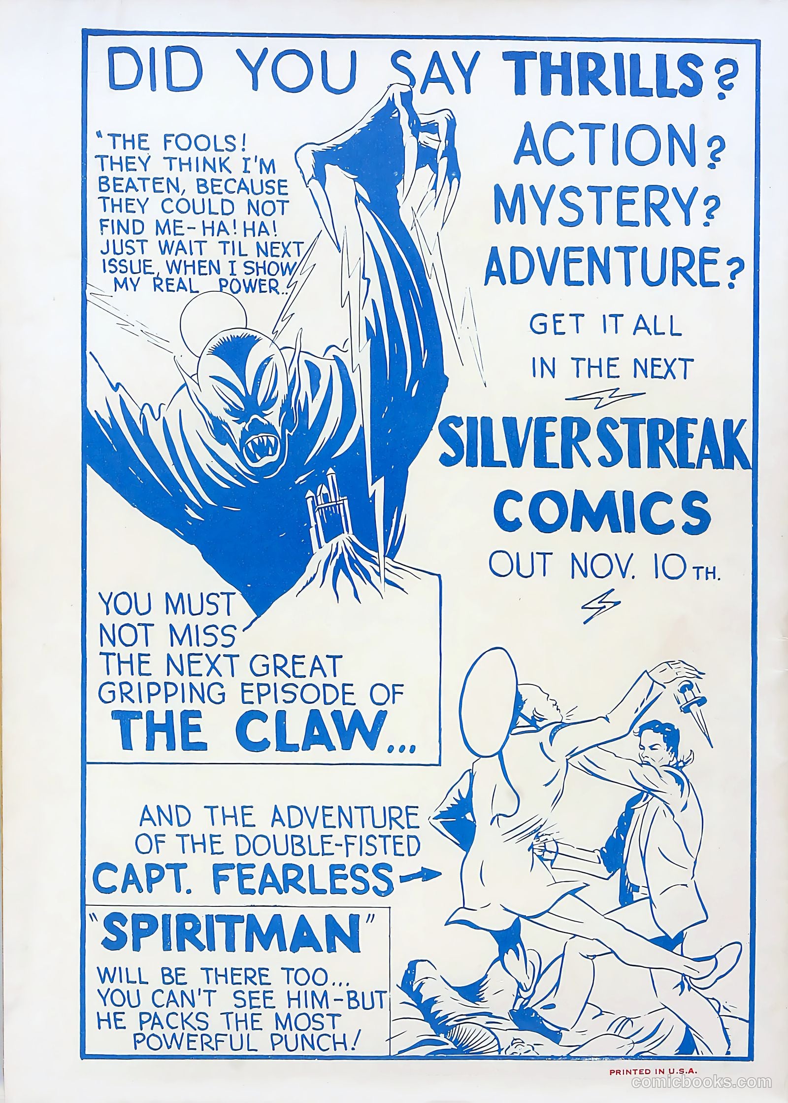 Silver Streak Comics #1 (1939) — page 68 of 68