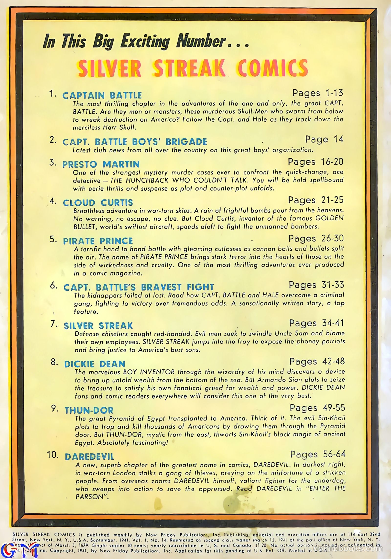 Silver Streak Comics #14 (1941) — page 2 of 68