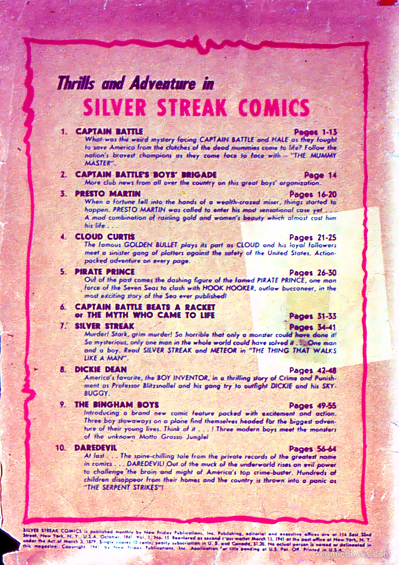 Silver Streak Comics #15 (1941) — page 3 of 68