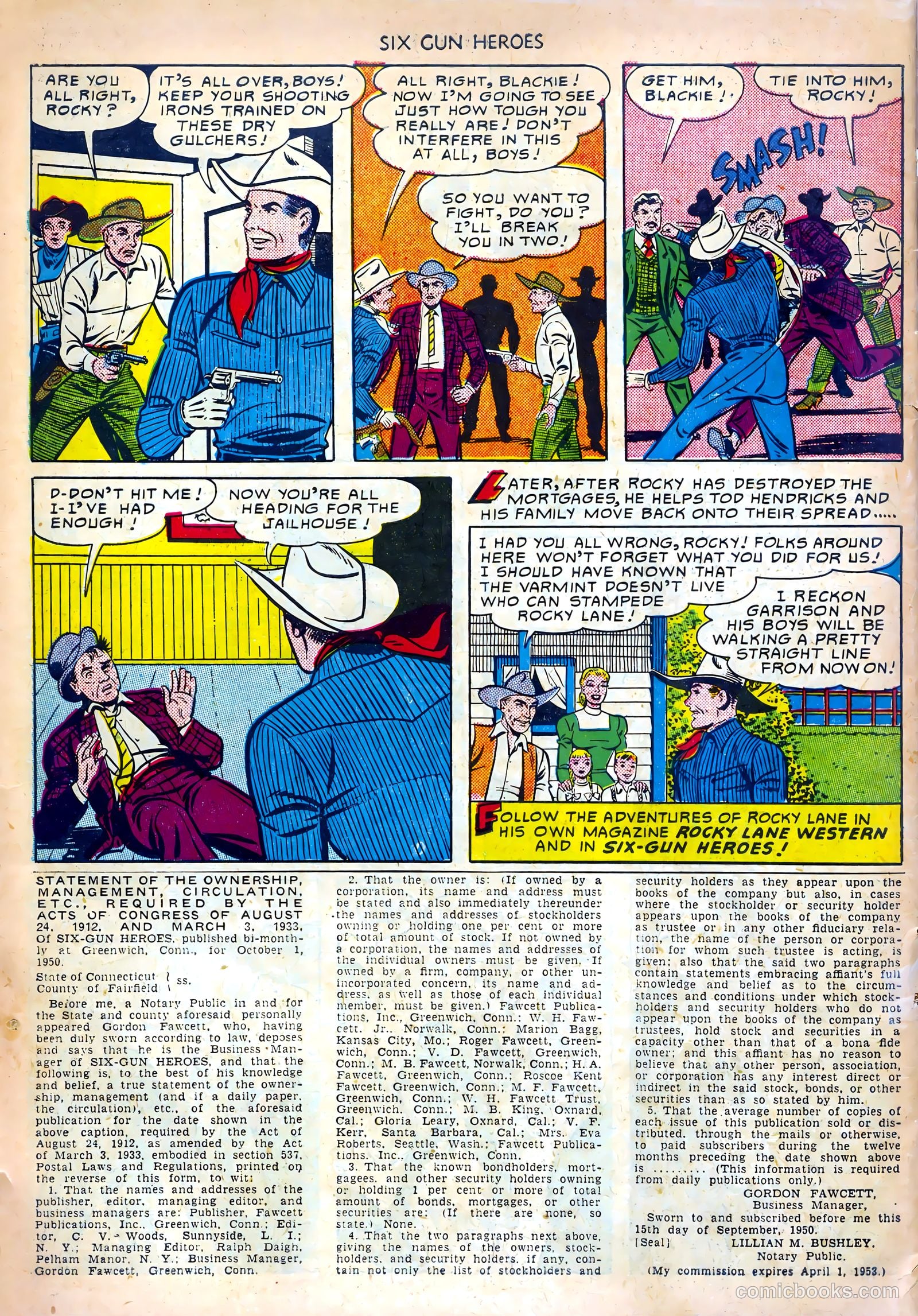 Six-Gun Heroes #6 (1951) — page 34 of 36