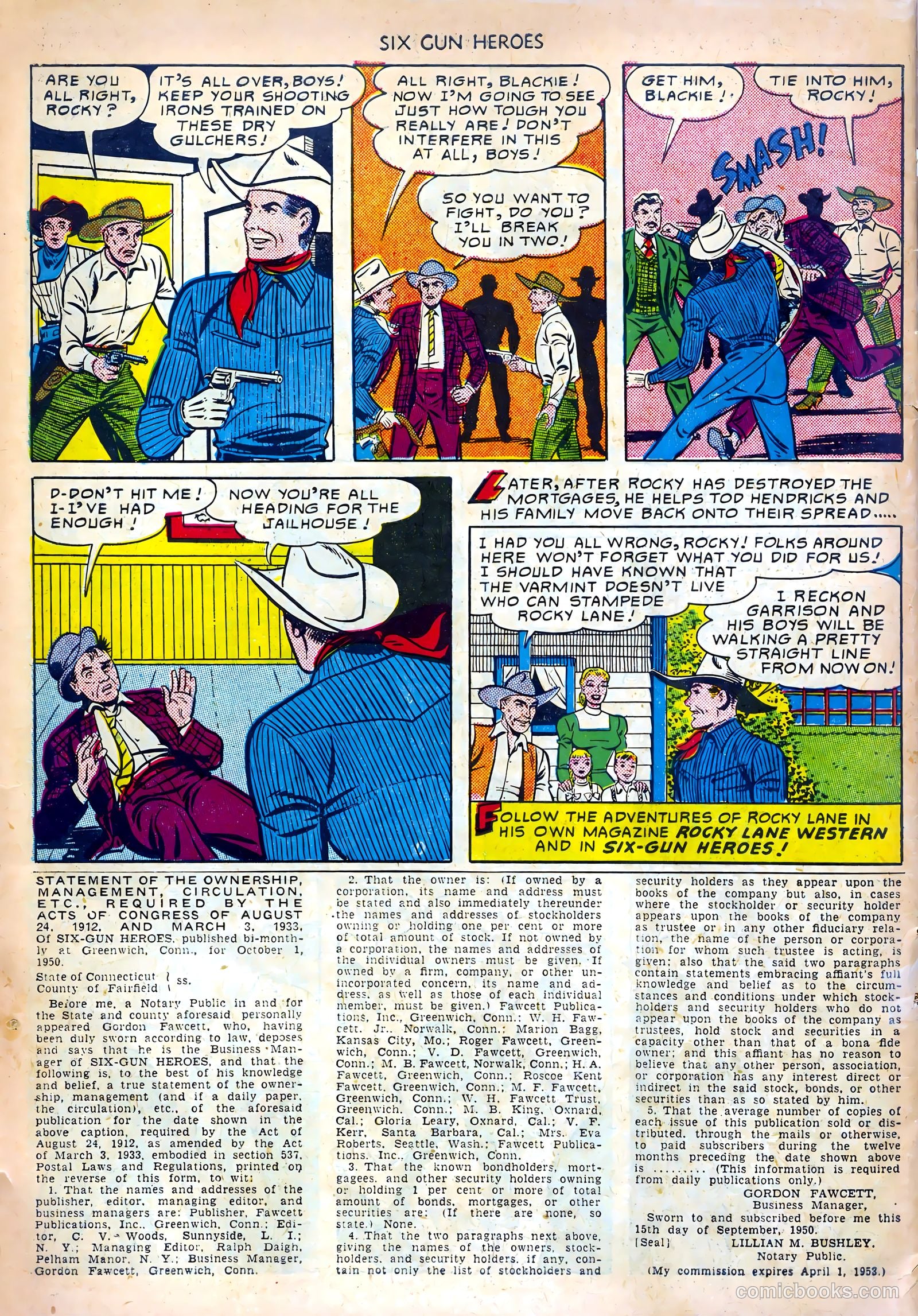 Six-Gun Heroes #6 (1951) — page 34 of 36
