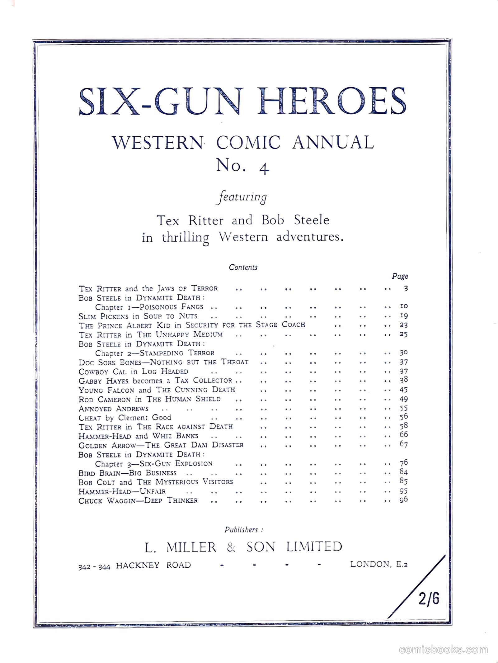 Six-Gun Heroes Western Comic Annual #4 (1959) — page 2 of 97