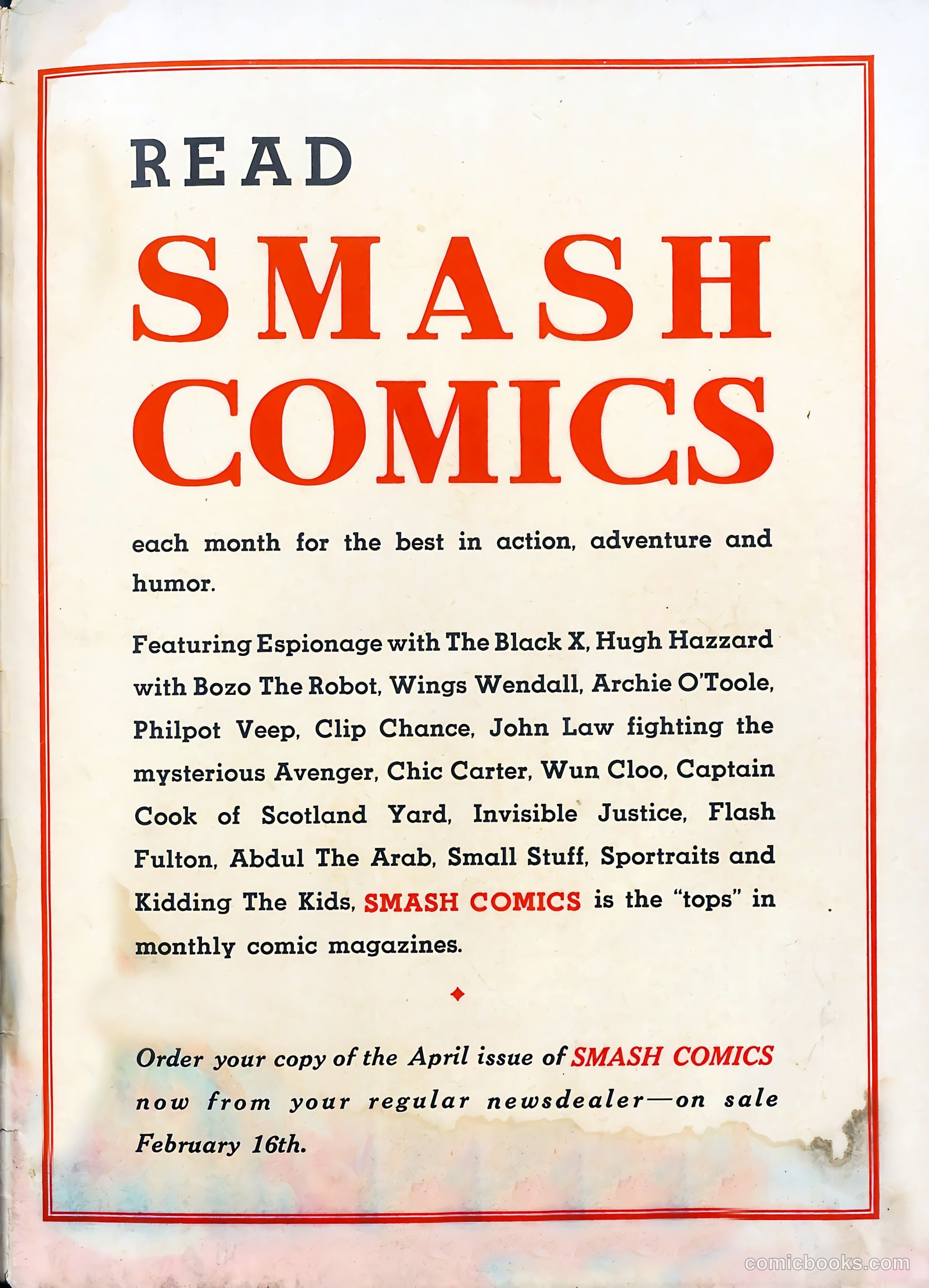 Smash Comics #8 (1940) — page 67 of 68