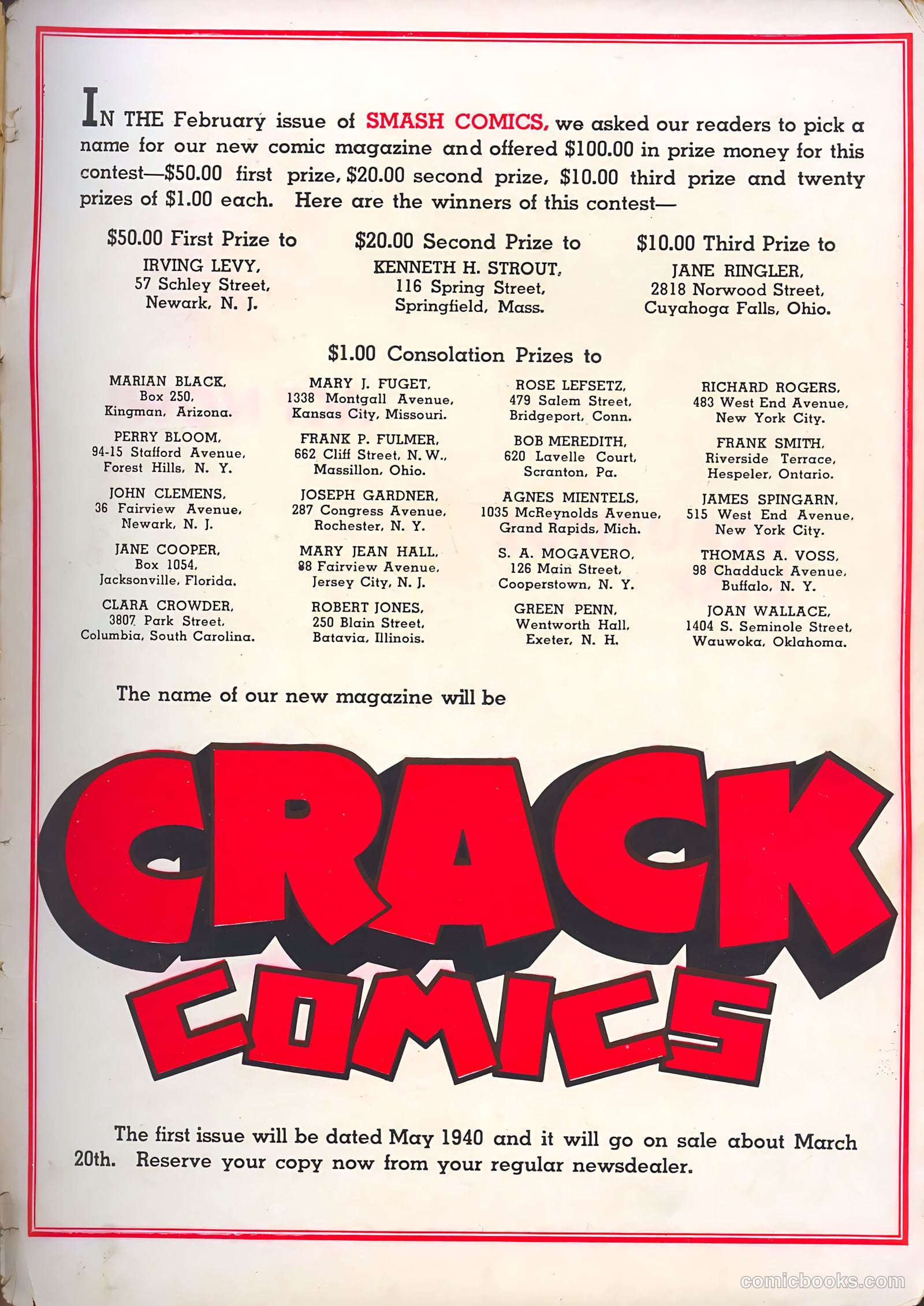 Smash Comics #9 (1940) — page 67 of 68
