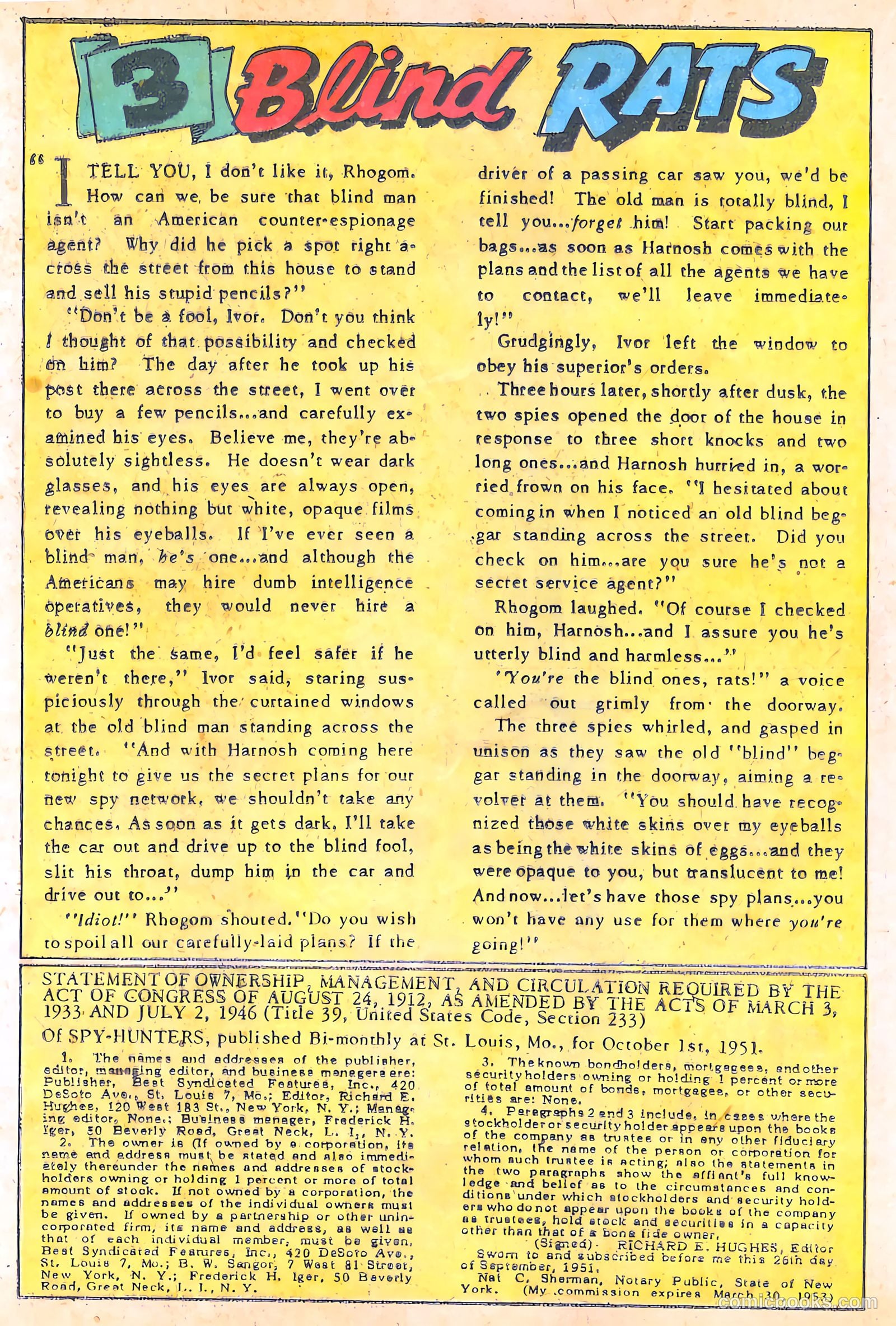 Spy-Hunters #17 (1952) — page 22 of 36