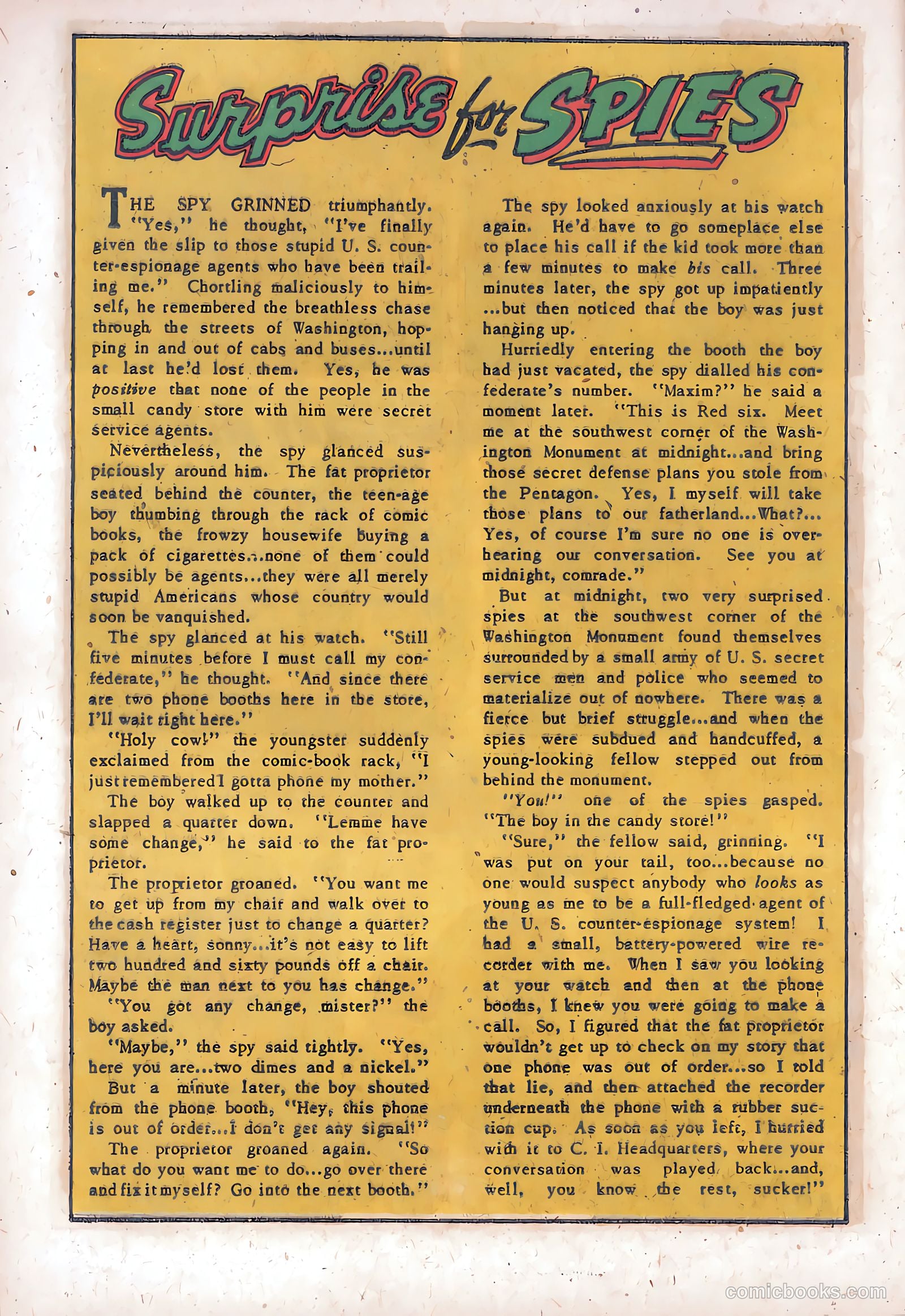 Spy-Hunters #18 (1952) — page 22 of 36