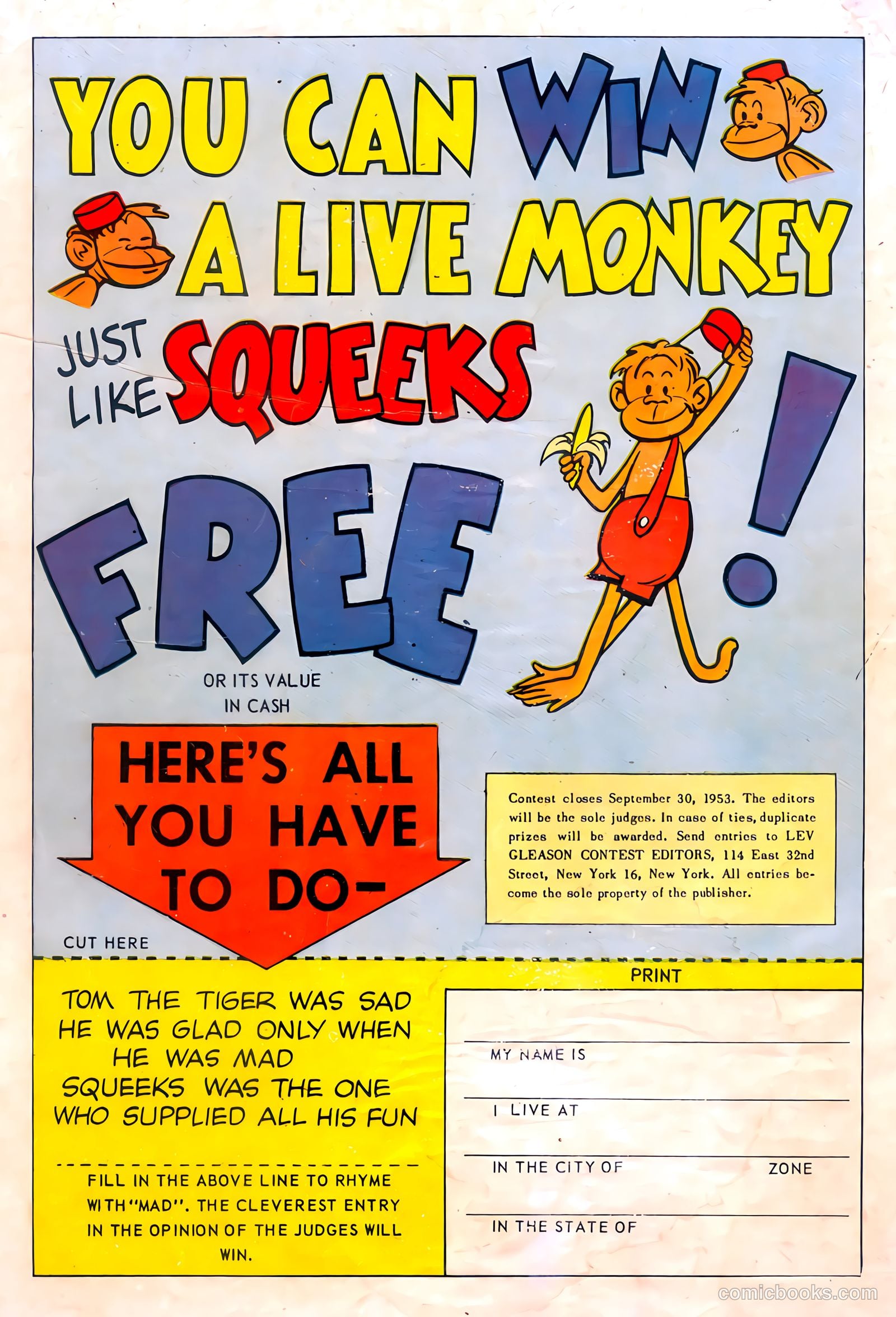 Squeeks #1 (1953) — page 36 of 36