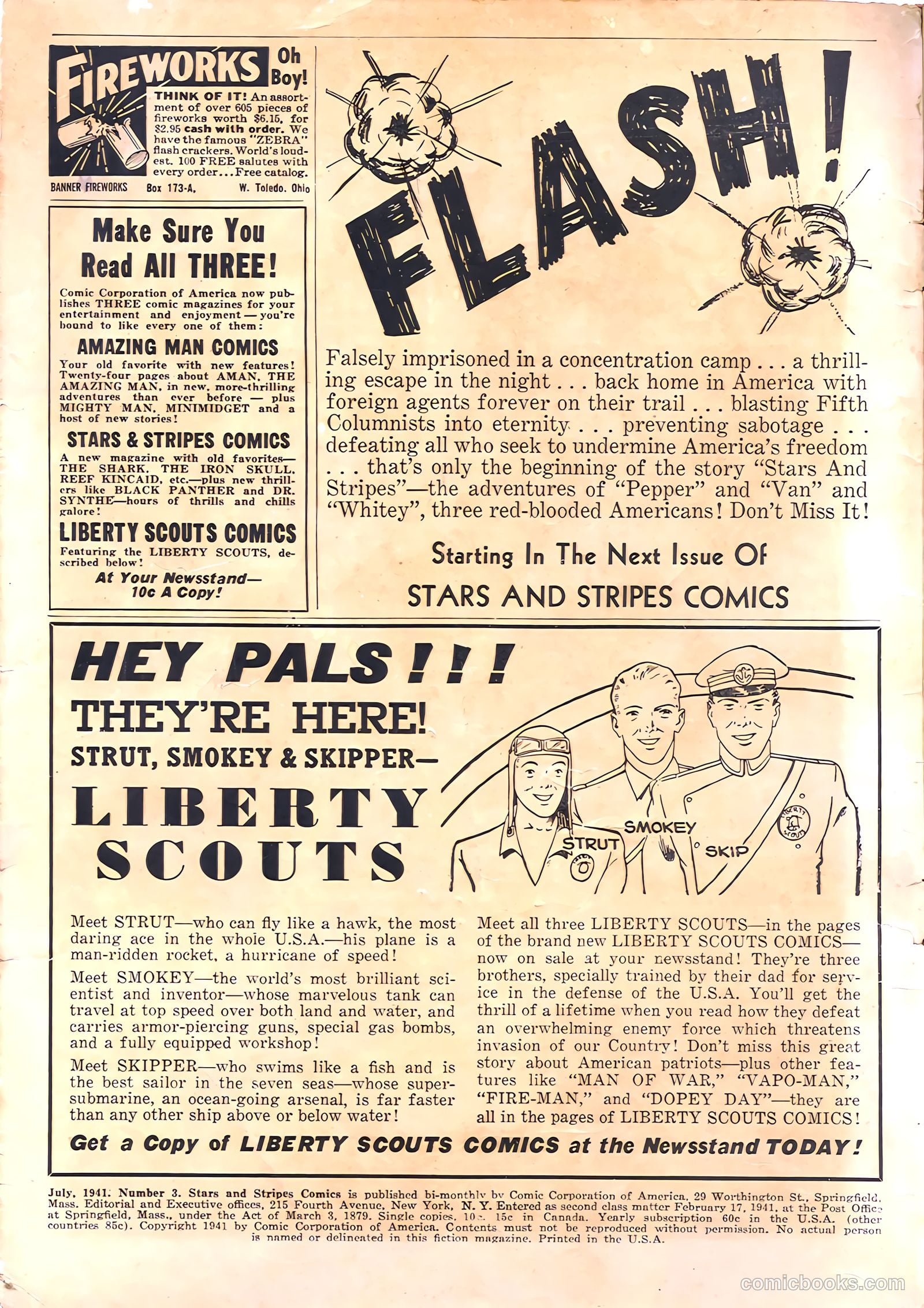 Stars and Stripes Comics #3 (1941) — page 2 of 68
