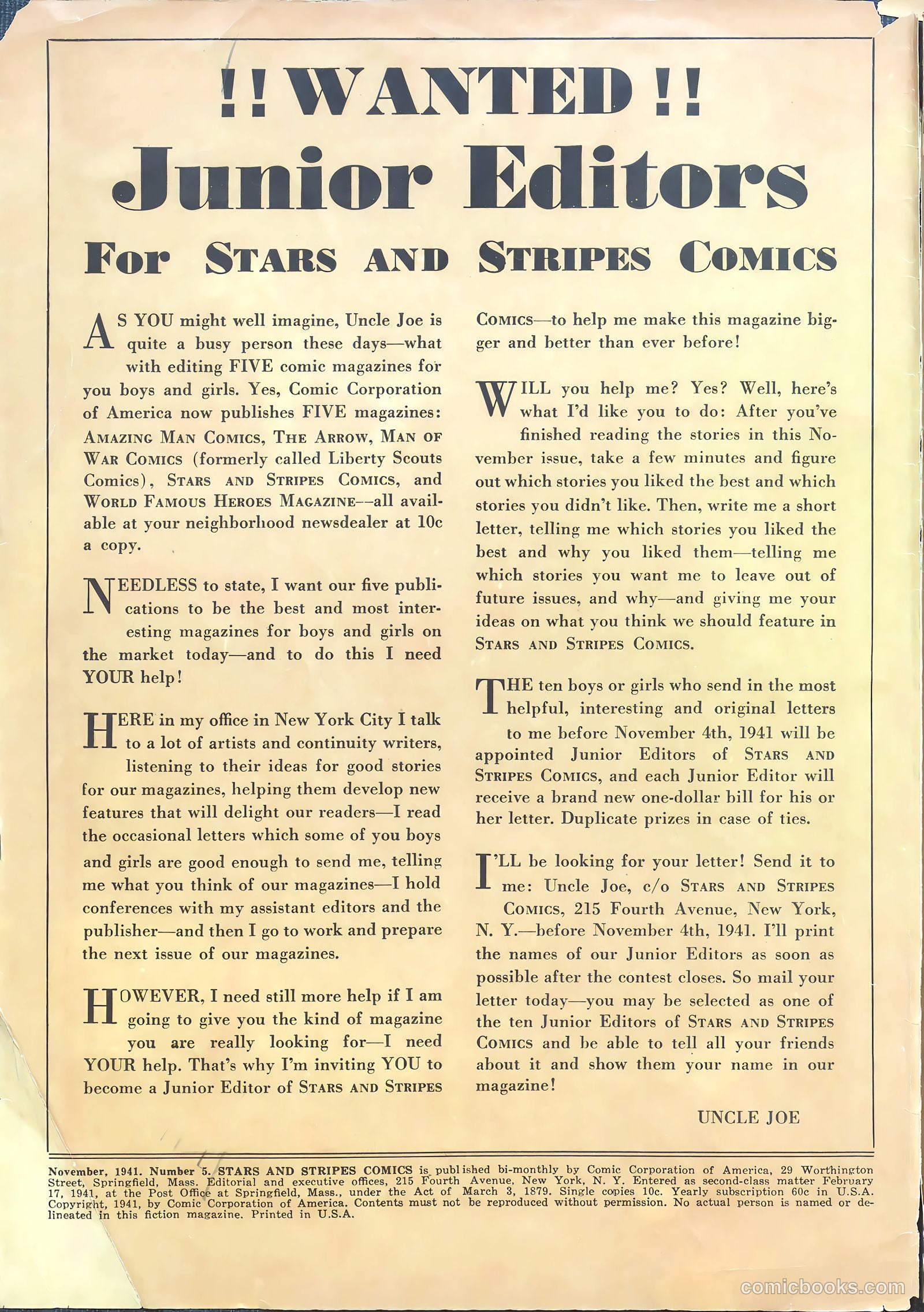 Stars and Stripes Comics #5 (1941) — page 2 of 69