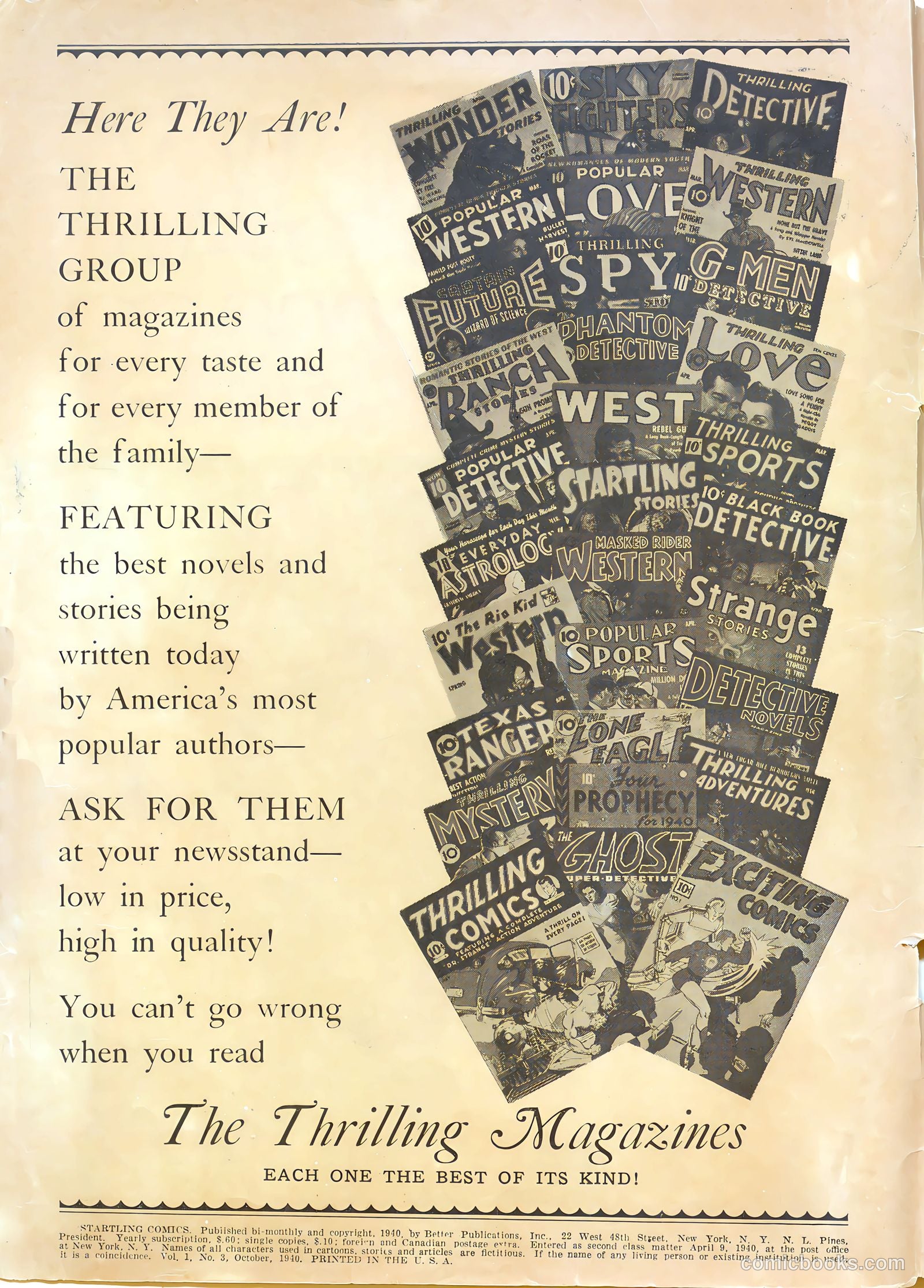 Startling Comics #3 (1940) — page 2 of 69