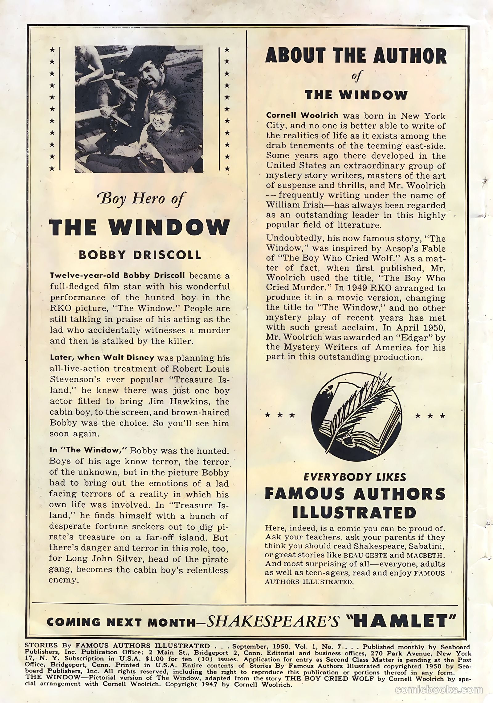 Stories by Famous Authors Illustrated #7 (1950) — page 2 of 52